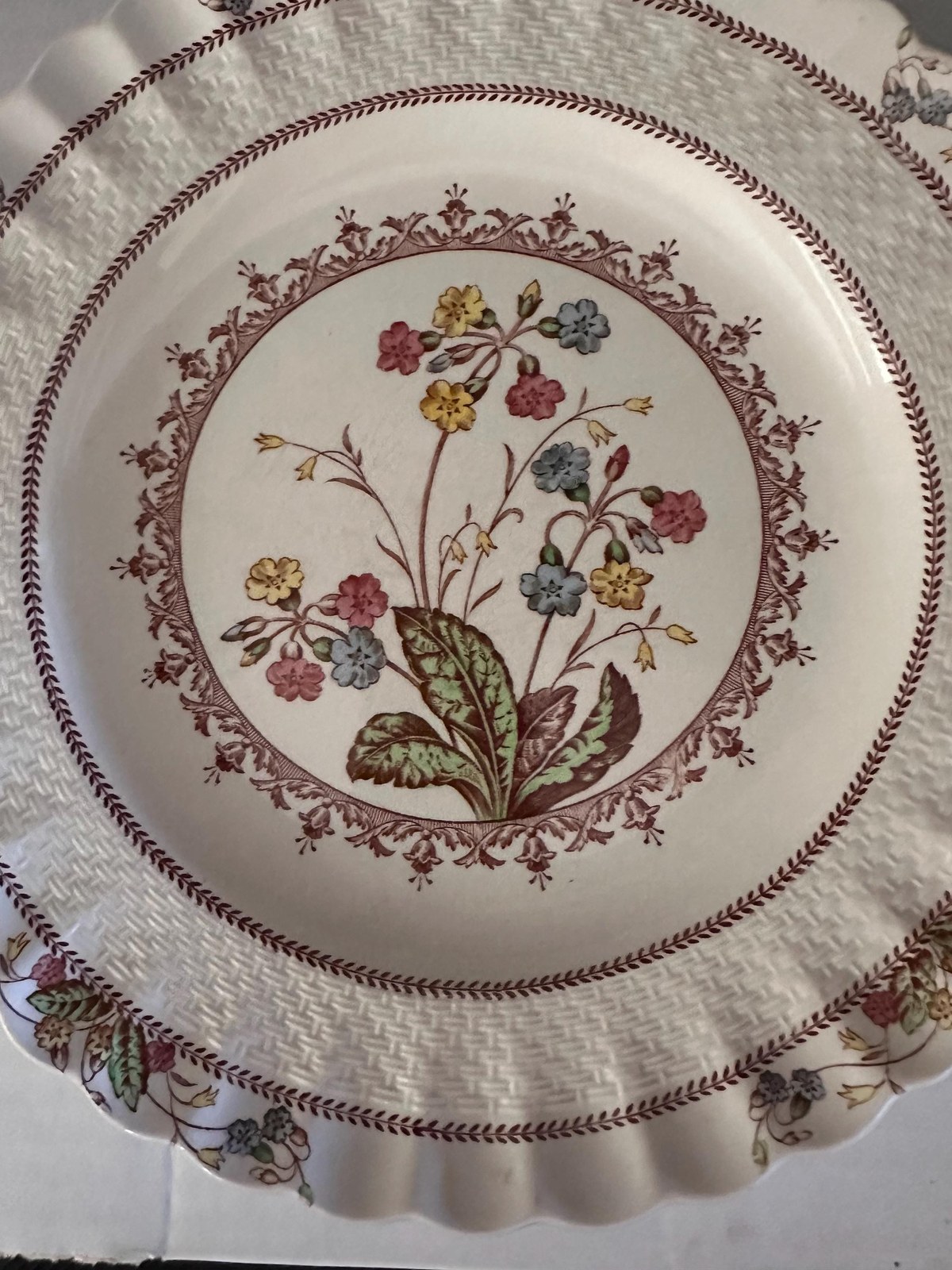Copeland Spode Cowslip Dinnerware | Earthenware Vintage 10.5" Dinner Plate | Chelsea Wicker Shape