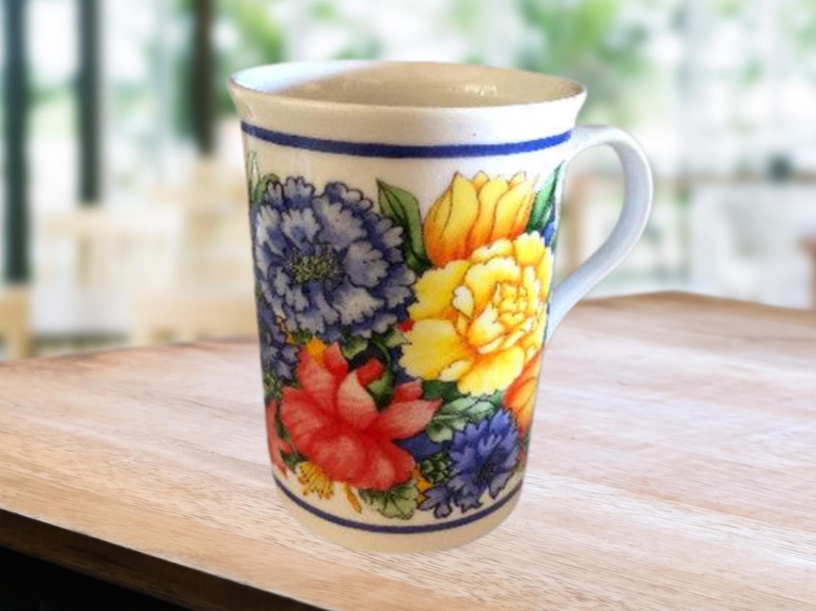 Crown Trent China Limited, Fine Bone China England, Vintage English Floral Mug