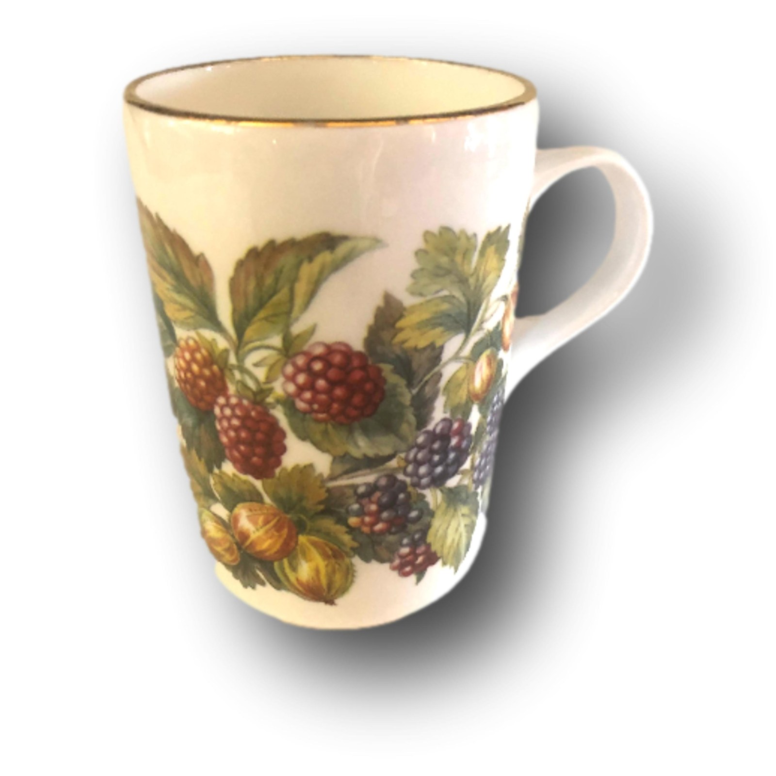 Crown Trent, Vintage Fine Bone China Blackberry Mug, Staffordshire England