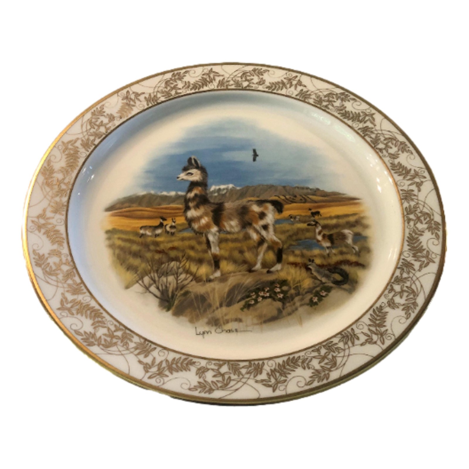 Decorative Lenox China Porcelain Wall Plate | Llama Plate | Nature's Nursery by Lynn Chase
