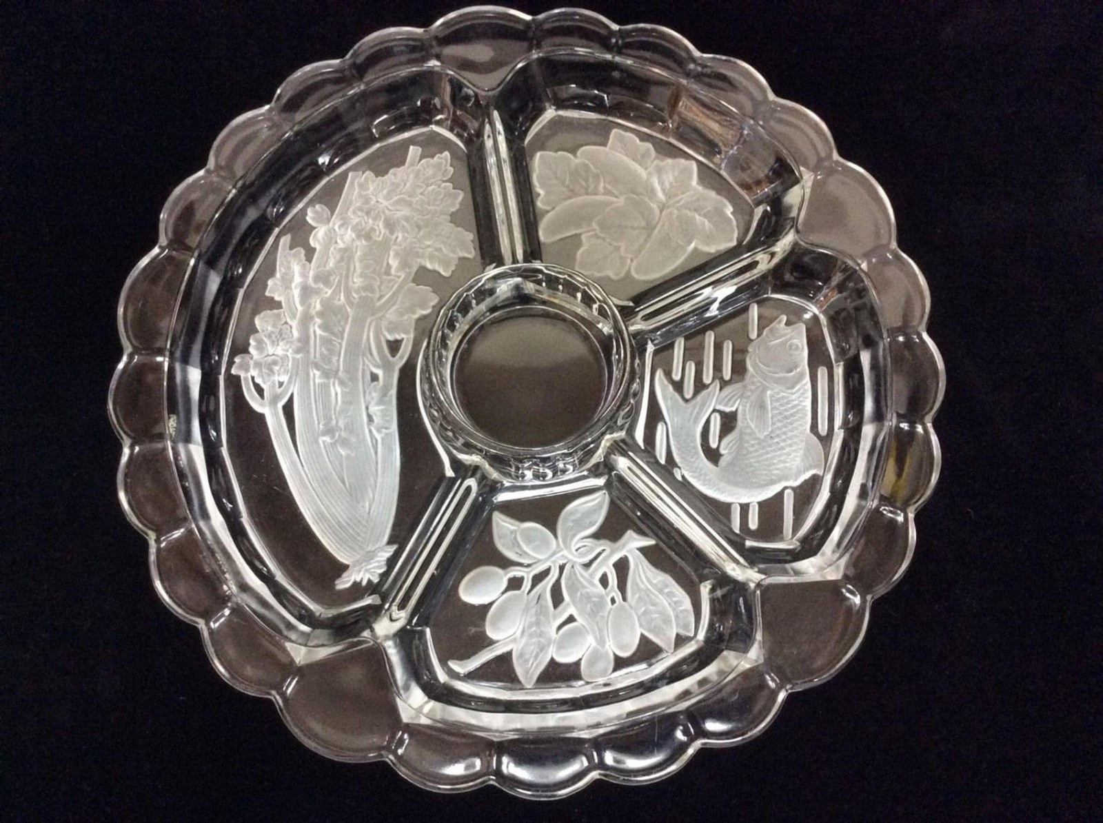 Decorative Tray | Frosted Glass Serving Plate | Vegetable Party Platter