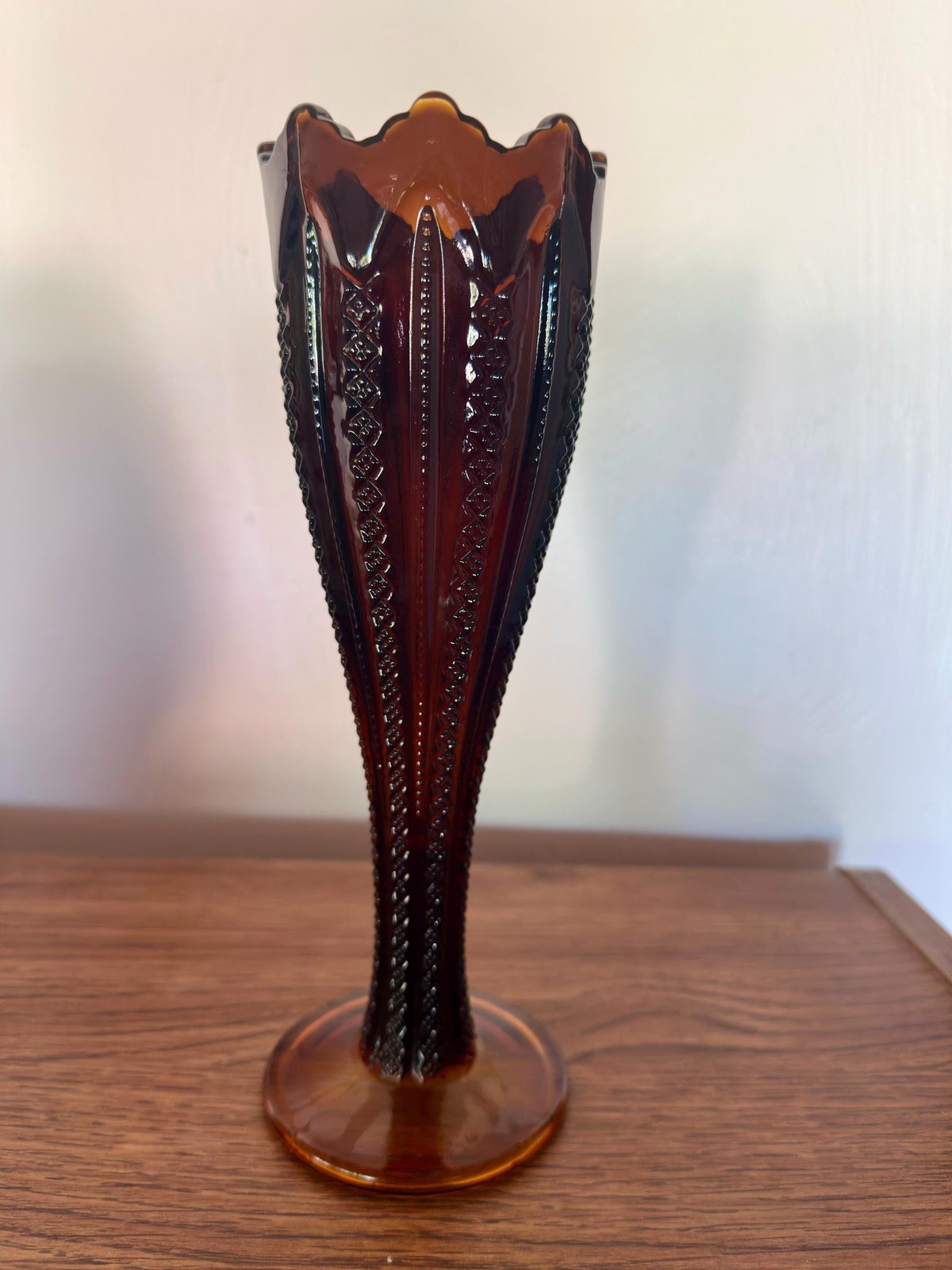 Decorative Vase Dark Amber, Tabletop Centerpiece Decor