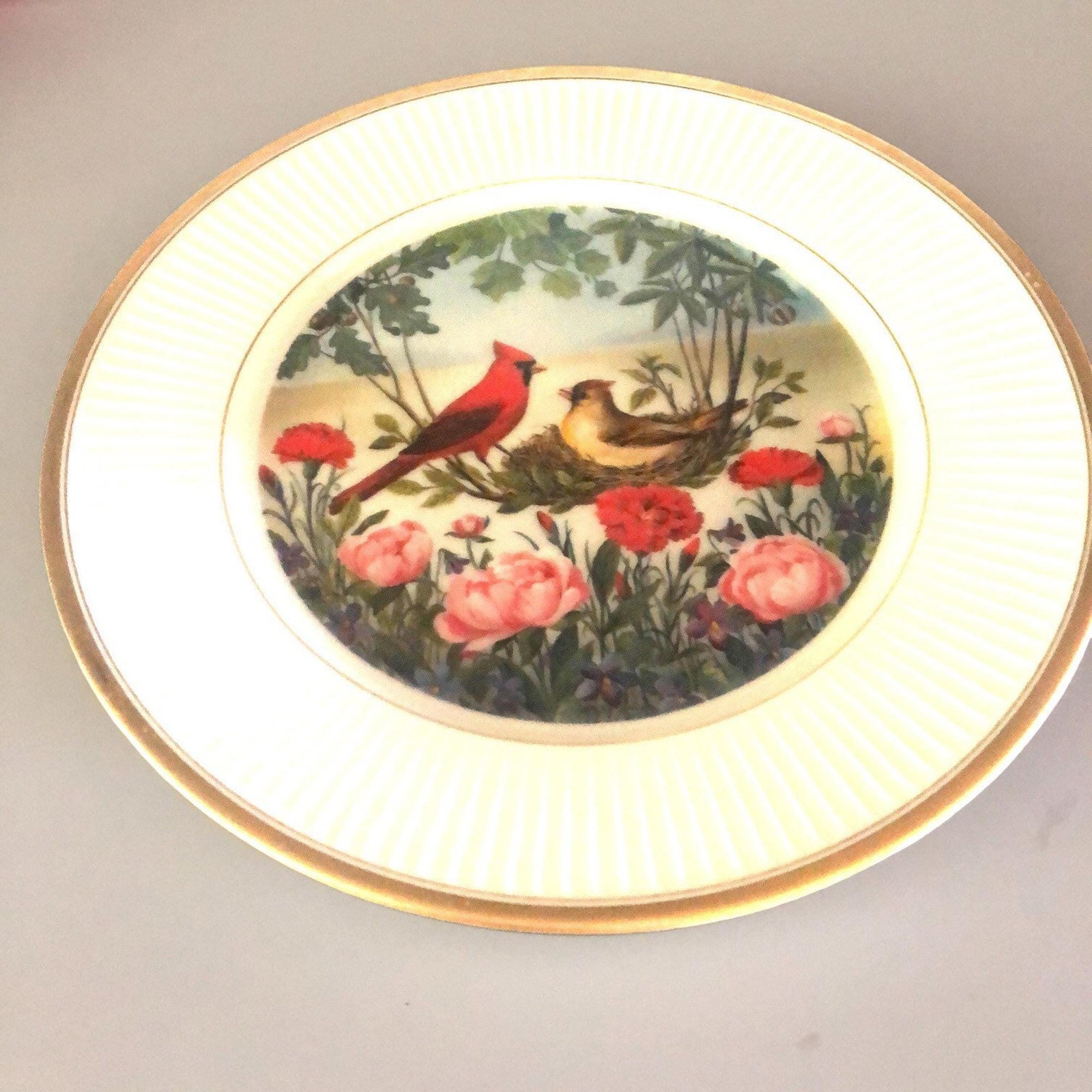 Fitz and Floyd Midwestern Summer | Cardinals and Floral Wall Decor Plate