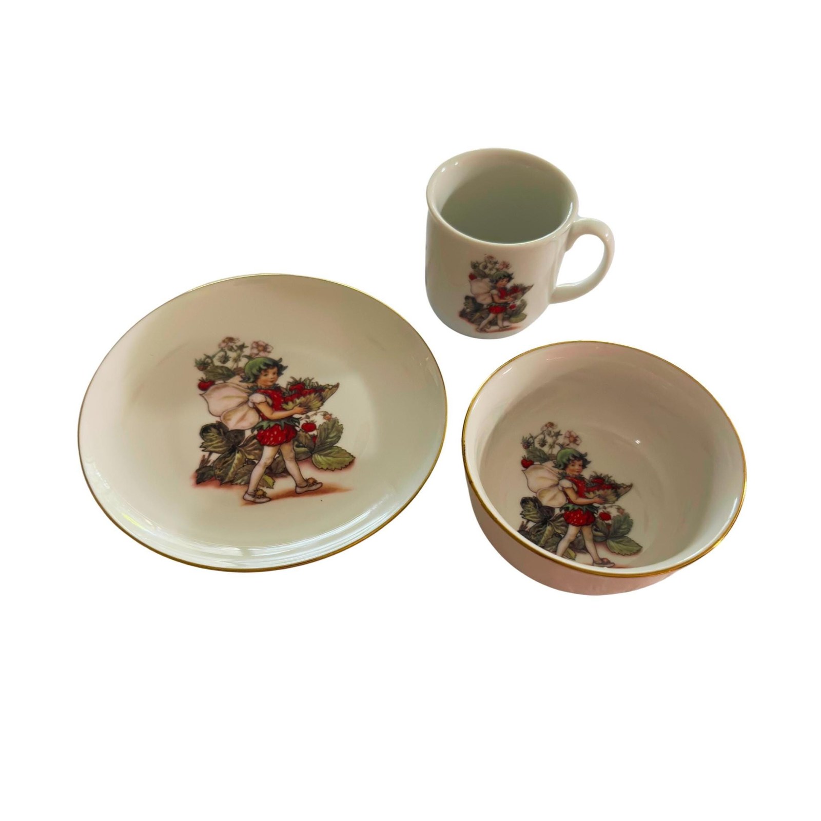 Flower Fairy Reutter Porzellan | Breakfast Set Porcelain | 3 Pieces Strawberry