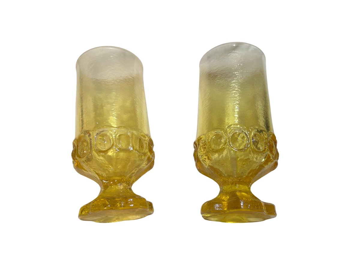 Franciscan Madeira Cornsilk Yellow Ice Tea Glasses (Set of 2) – 1970s Retro Barware