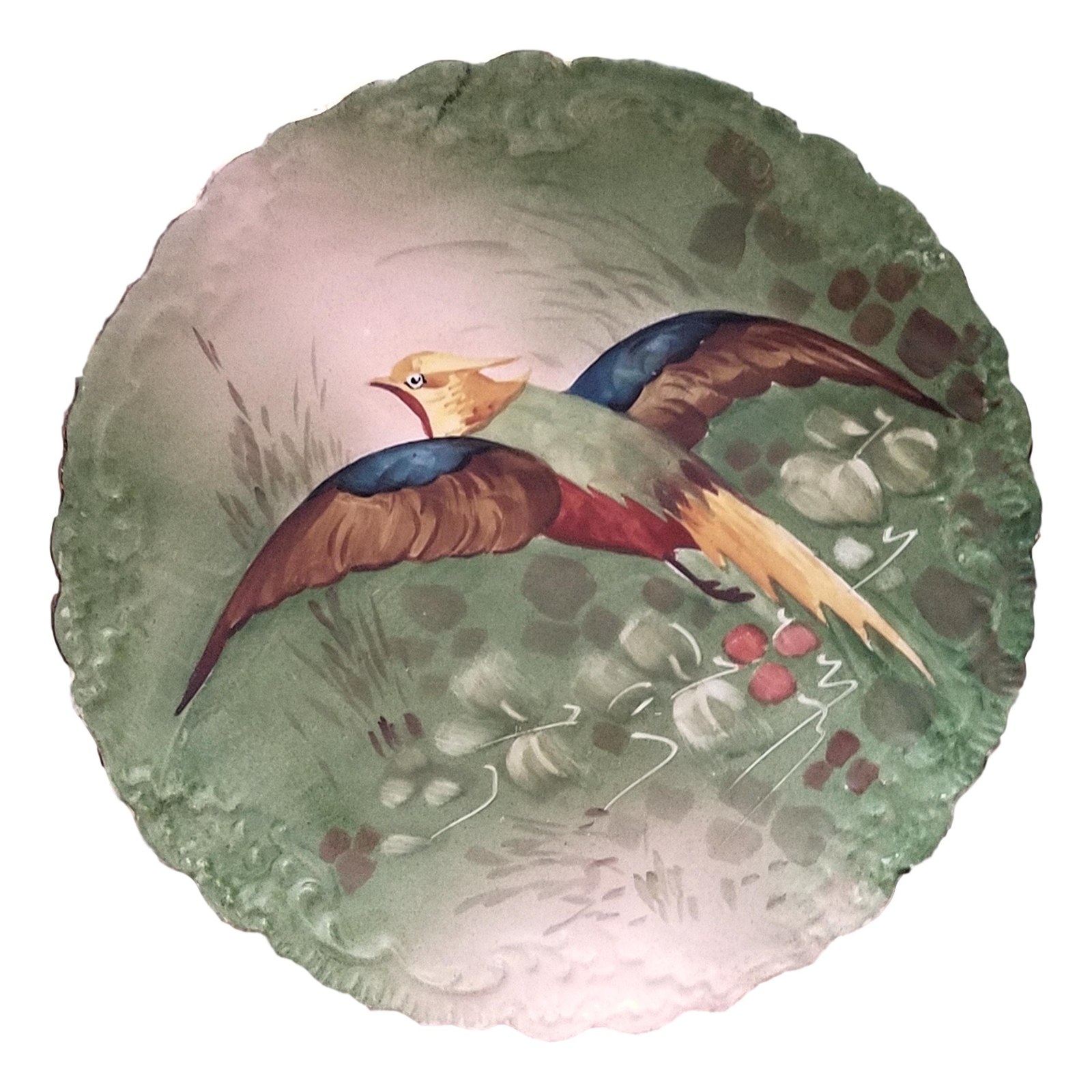 Game Bird Plate, Limoges China, Hand Painted Porcelain Decor