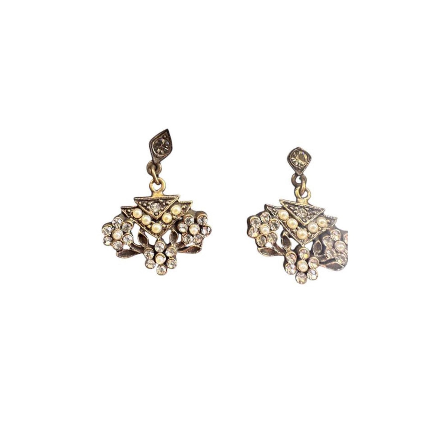 Gatsby Wedding Look Drop Earrings, Gold Tone, Vintage-Inspired Jewelry