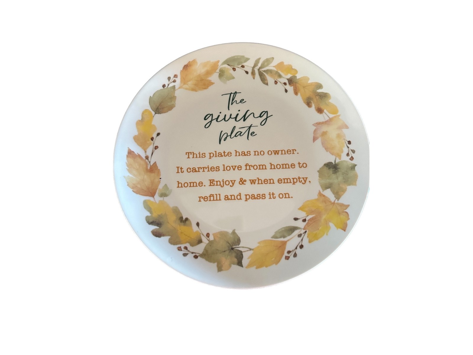 Giving Plate Autumn Leaves Border, Fall Decor