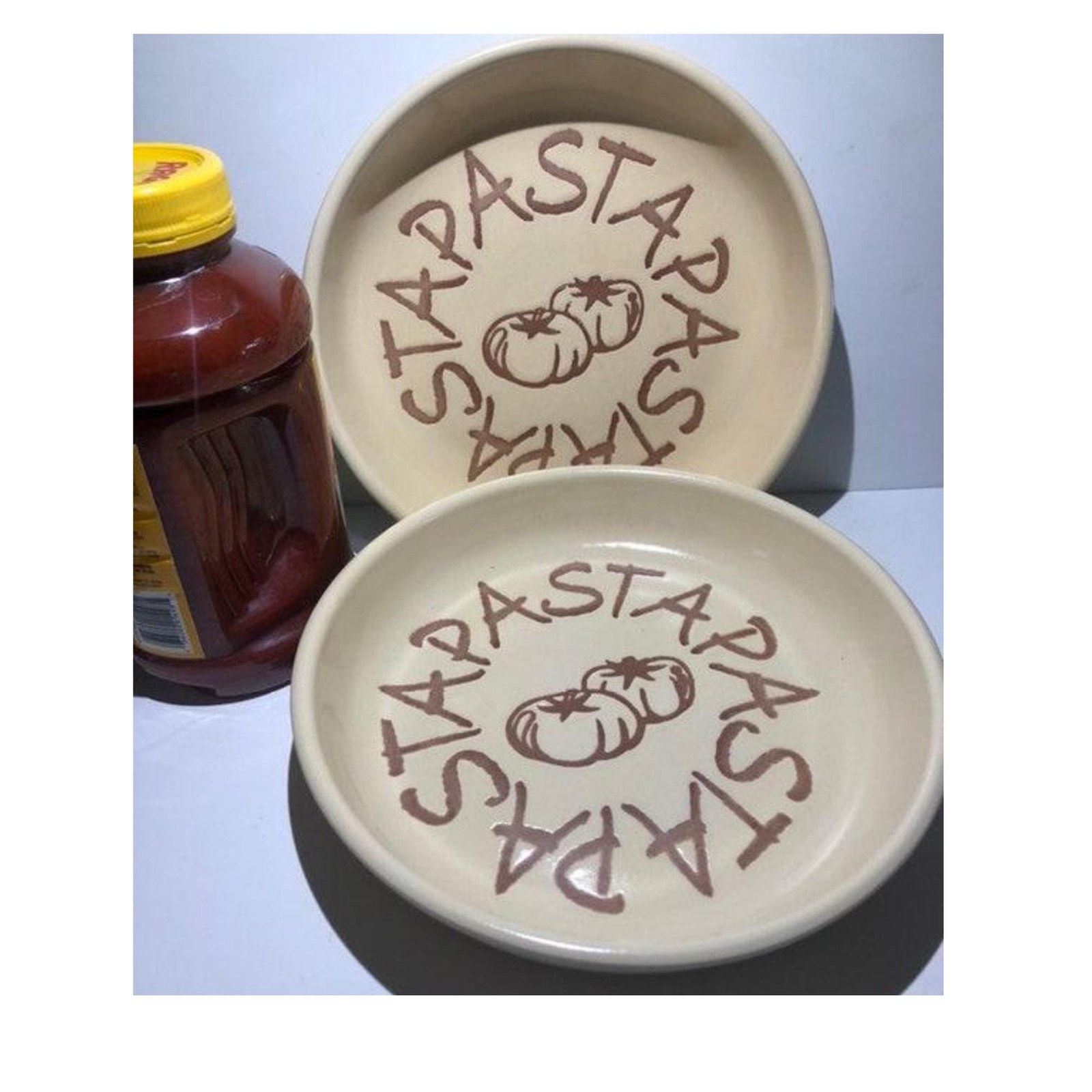 Handmade Pasta Bowl, Ceramic Pasta Dish, Vintage Stoneware