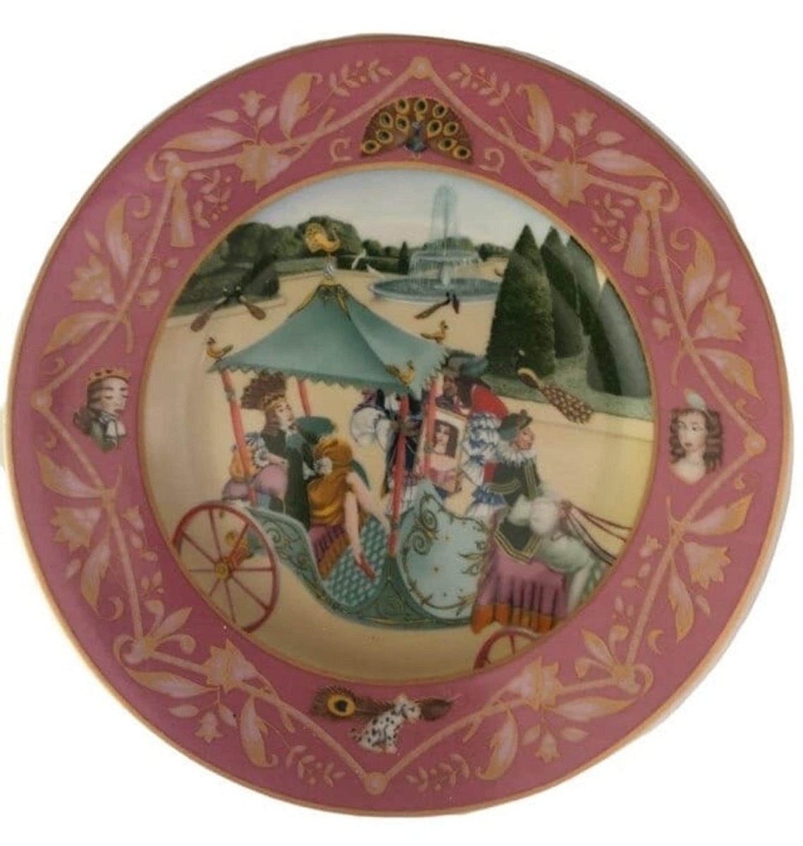 Heinrich Vintage Wall Plate, King of Peacocks Fairy Tale Decor, 8 Inch