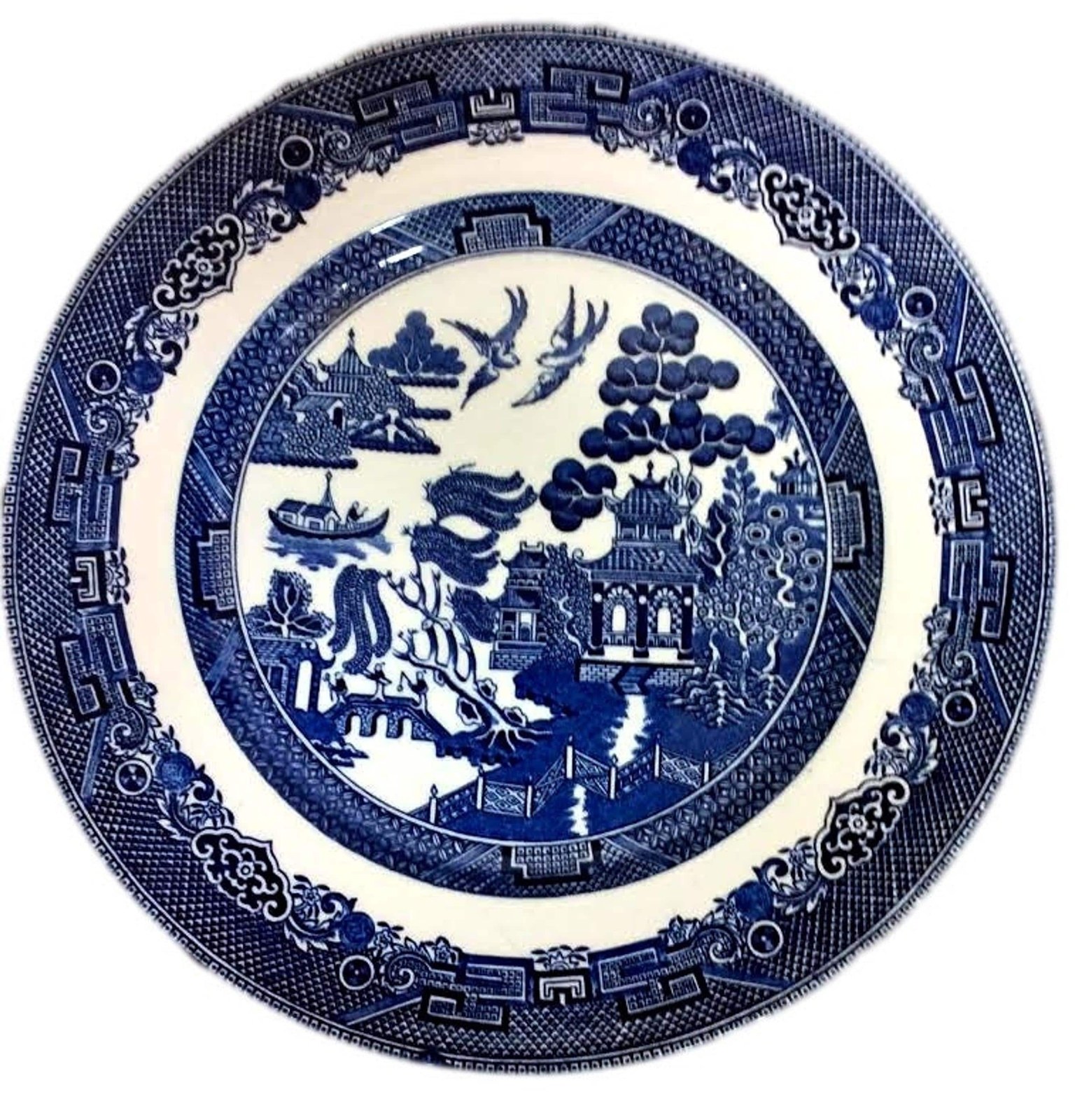 Johnson Blue Willow Plates, Ironstone Vintage KItchenware