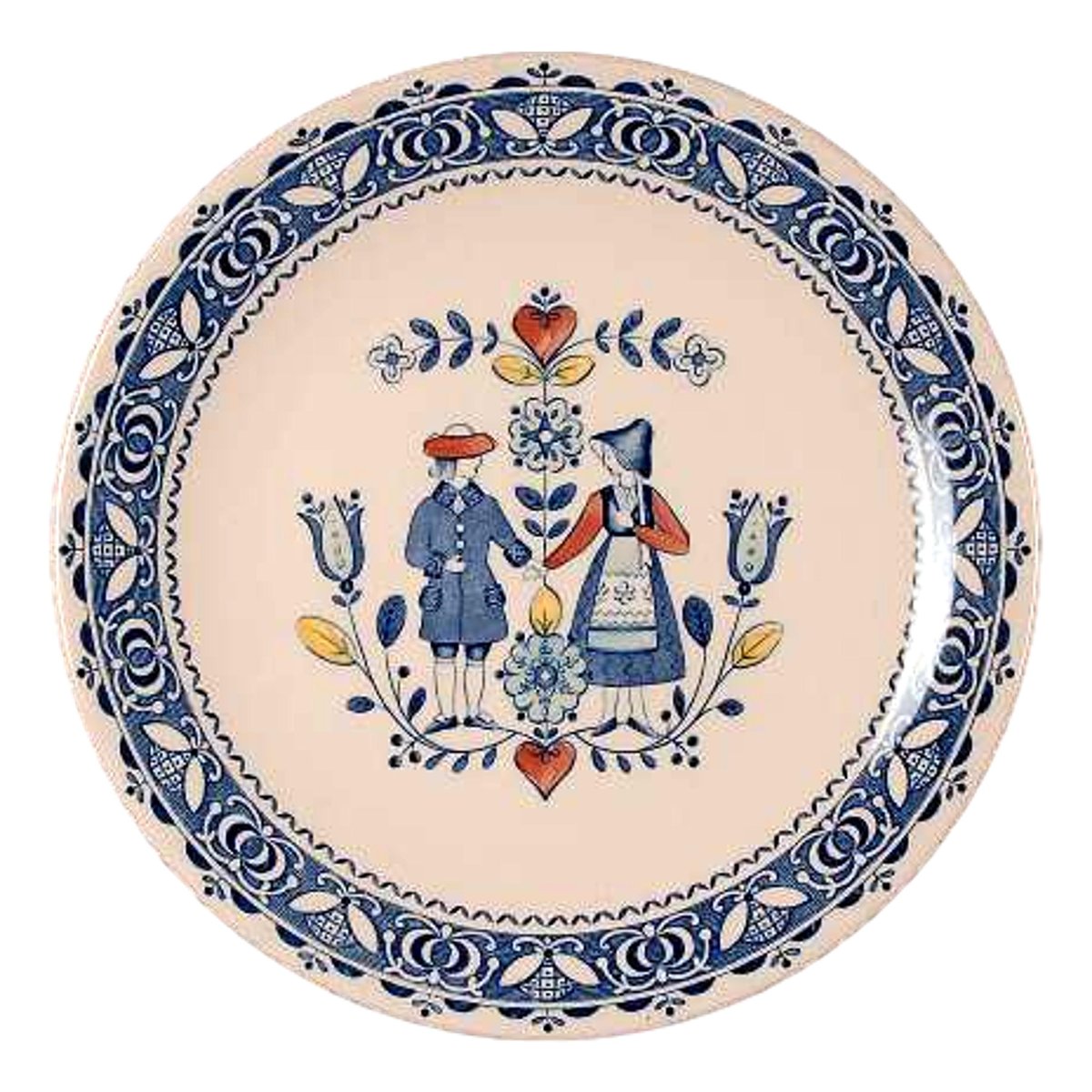 Johnson Brothers Ironstone Plate Hearts & Flowers Staffordshire Old Granite