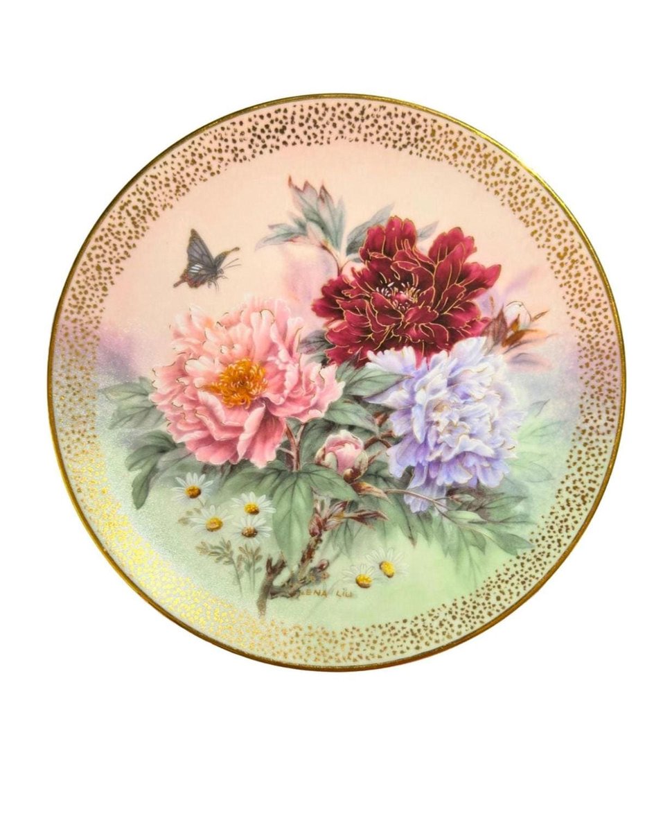 Lena Liu Floral Porcelain Wall Decor, Artistic Home Design, Peony Prelude