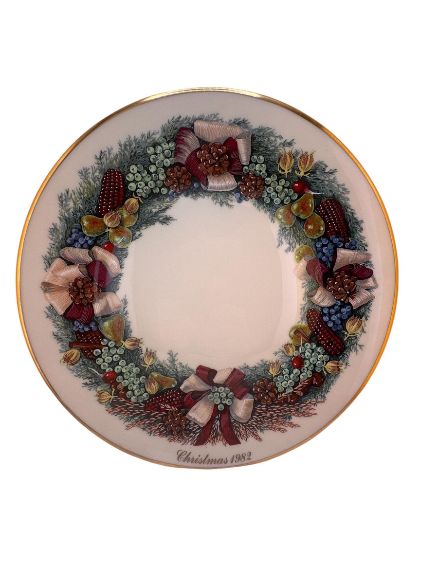 Lenox 1982 Massachusetts Christmas Plate, Vintage Colonial Wall Decor, Annual Second Colony Edition