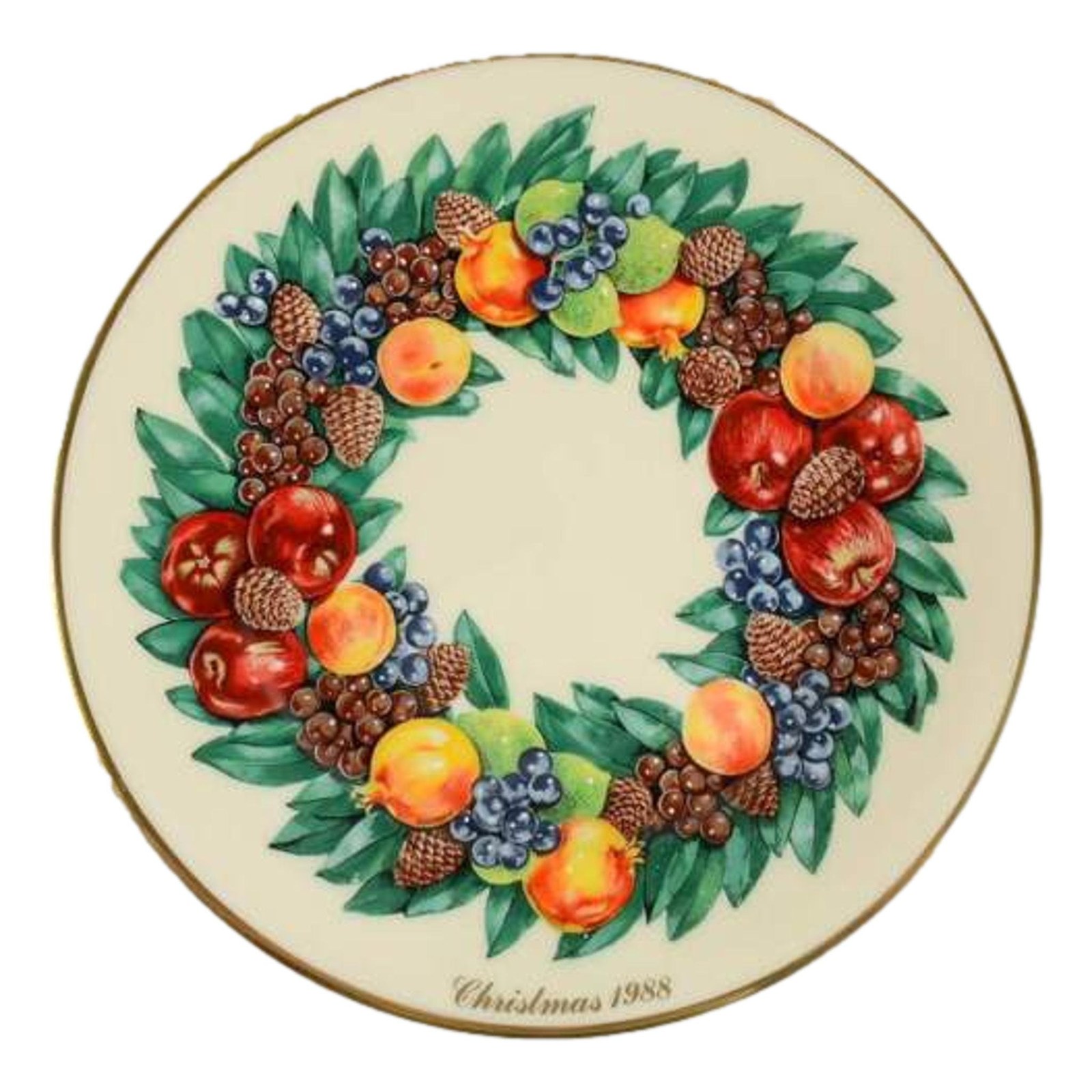 Lenox China Wall Decor | Delaware Colonial Christmas Plates: Fruit Wreath Dish