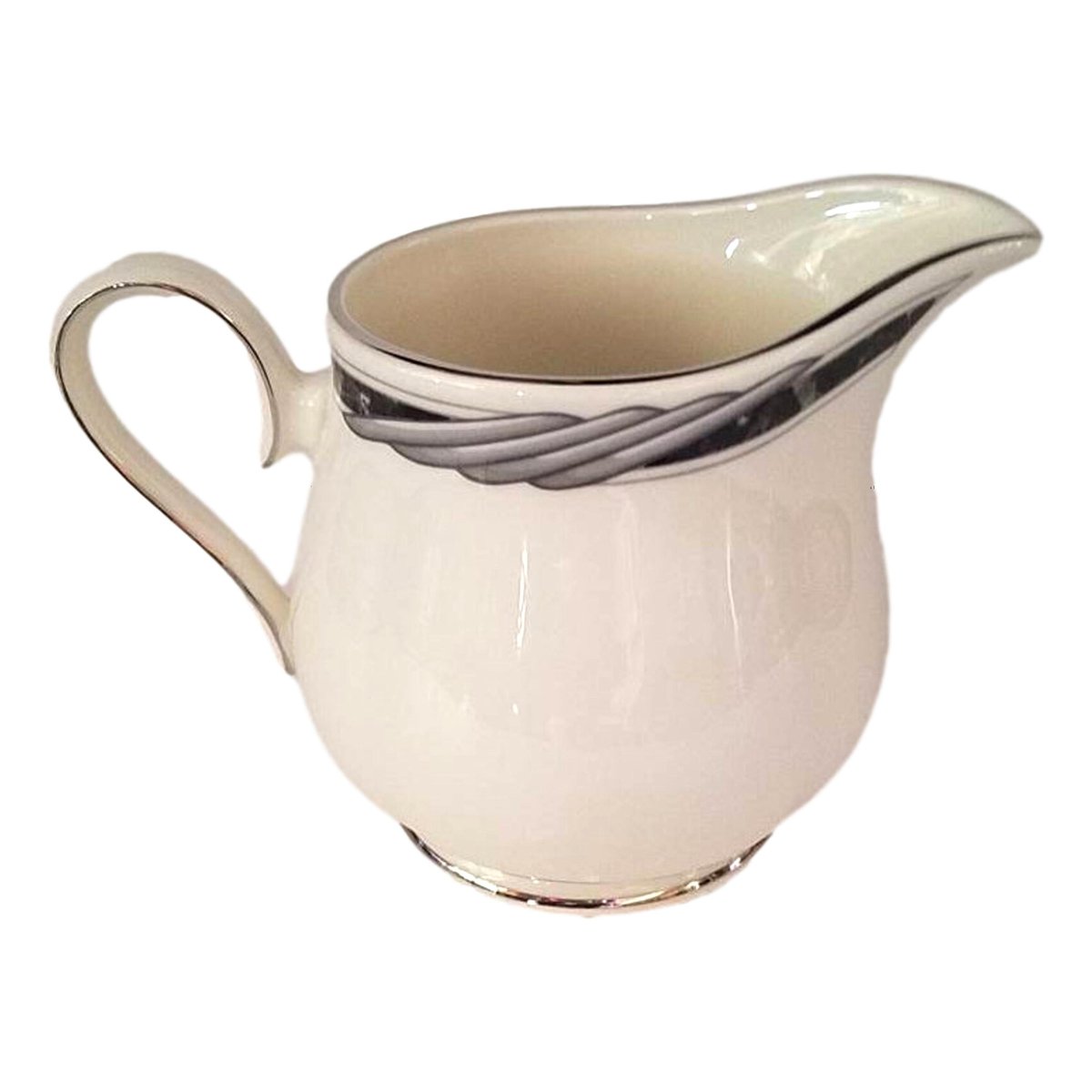 Lenox City Chic Creamer, Fine Bone China, Black And White