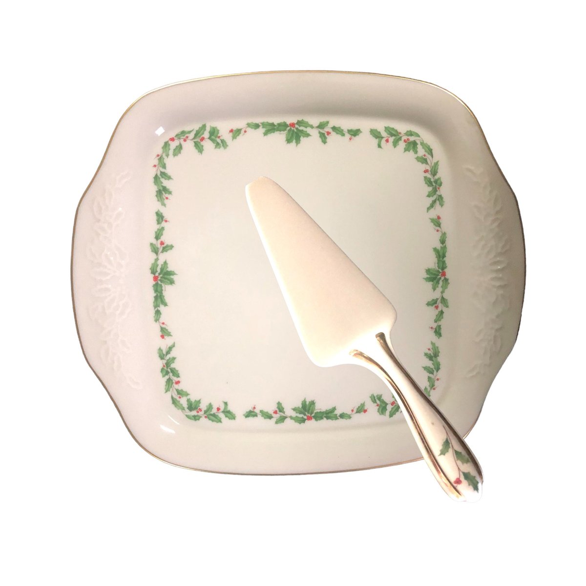 Lenox Dimensions Cake Server Set Christmas Cake Plate