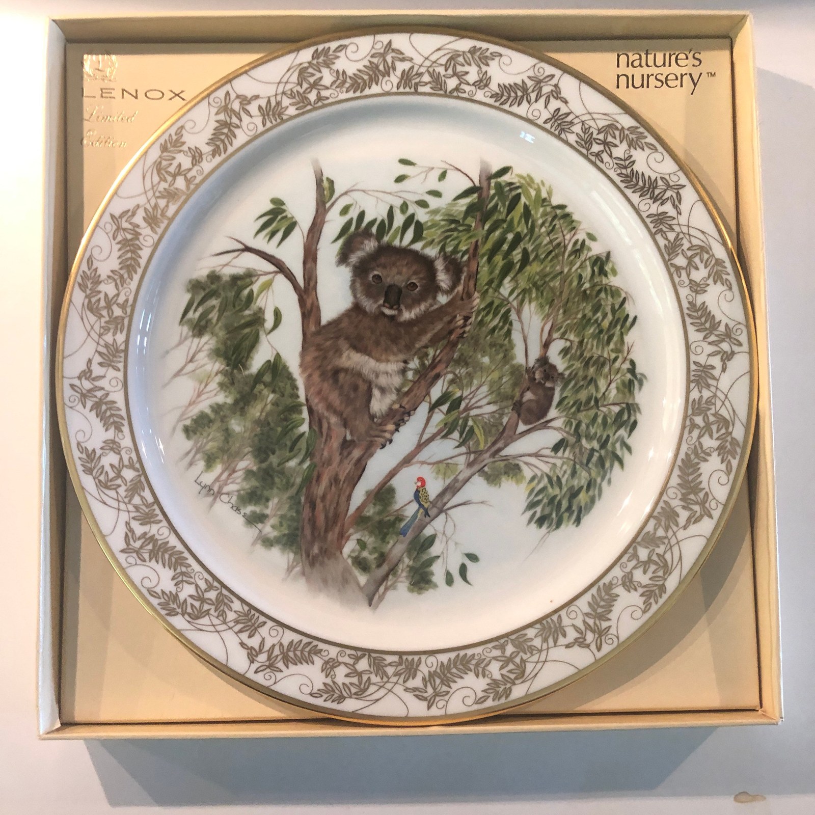 Lenox Nature's Nursery Wall Decor Plate, KOALA Bears, 24K Gold Trim