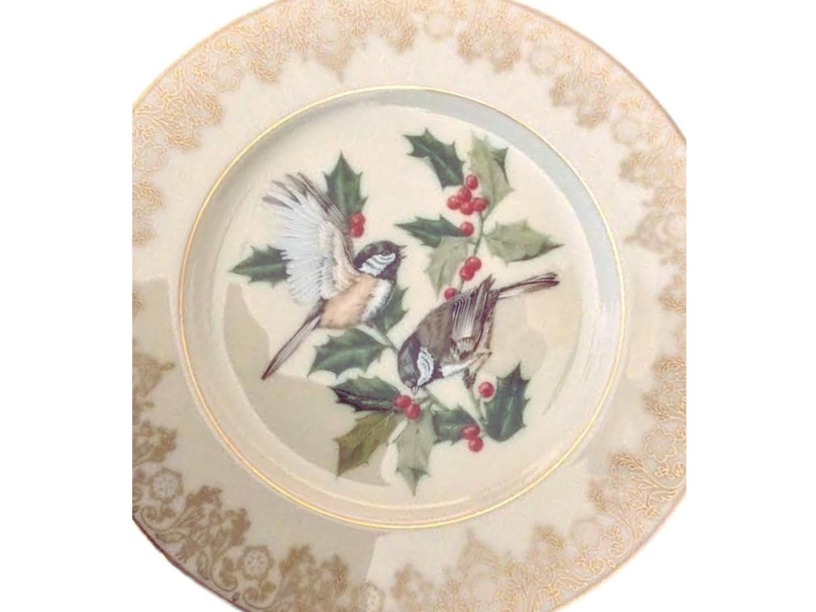Lenox Wall Decor China Chickadee Plate: Garden Bird Collection, 24K Gold Accents