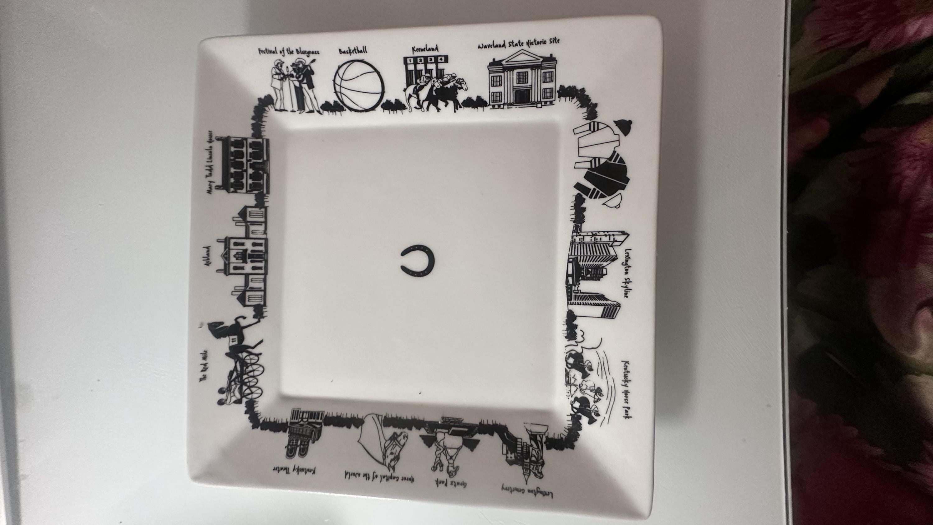 Lexington Kentucky Collectible Plate, Horse Racing Memorabilia, The Dish Ltd 6.5 Inch Square