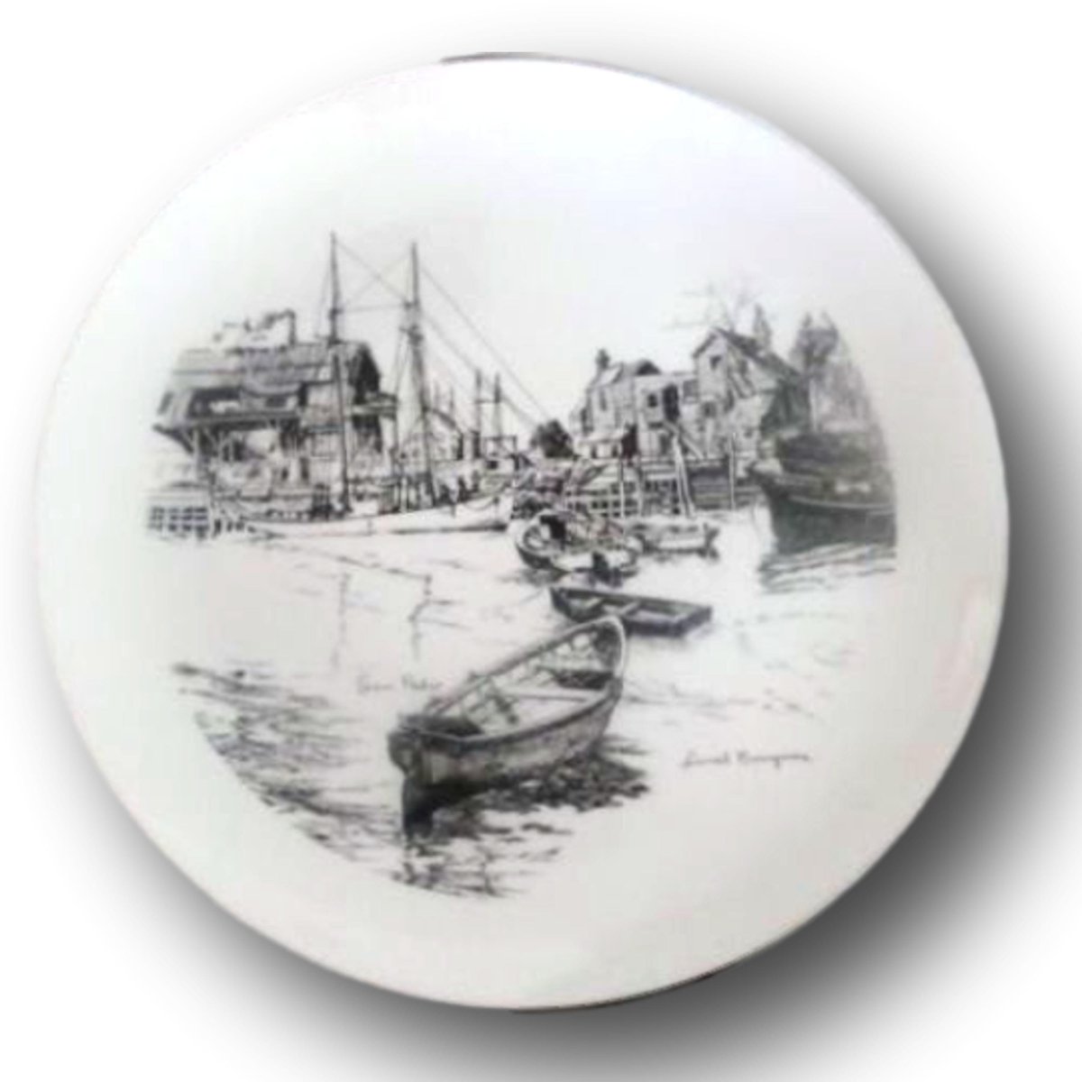 Lionel Barrymore Nautical Collector Plate, Gorham China San Pedro Harbor Scene