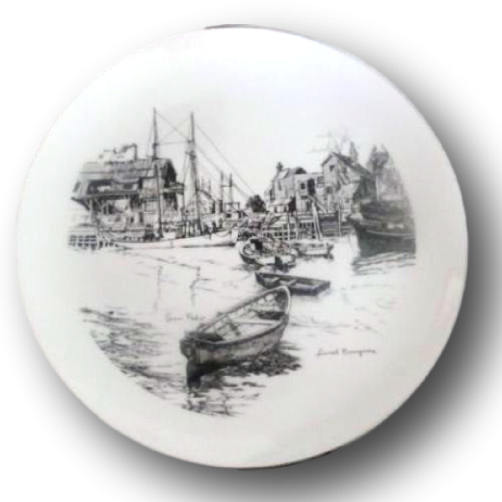Lionel Barrymore Nautical Collector Plate, Gorham China San Pedro Harbor Scene