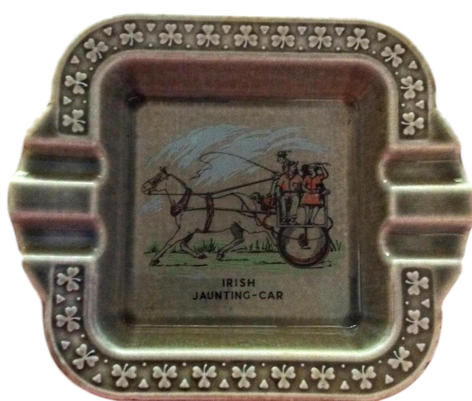 Mid Century Modern Wade Irish Porcelain Jaunting Car Ashtray