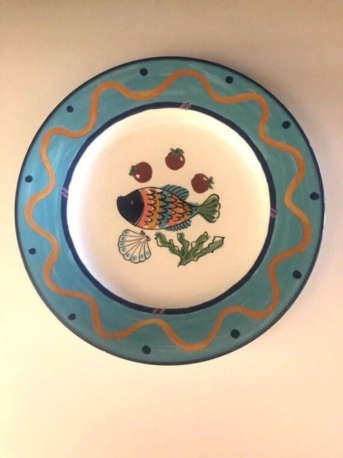 Mikasa Ocean Collage Dinner Plates, Set of 2, Nautical Fish Design (10 7/8" Diameter)