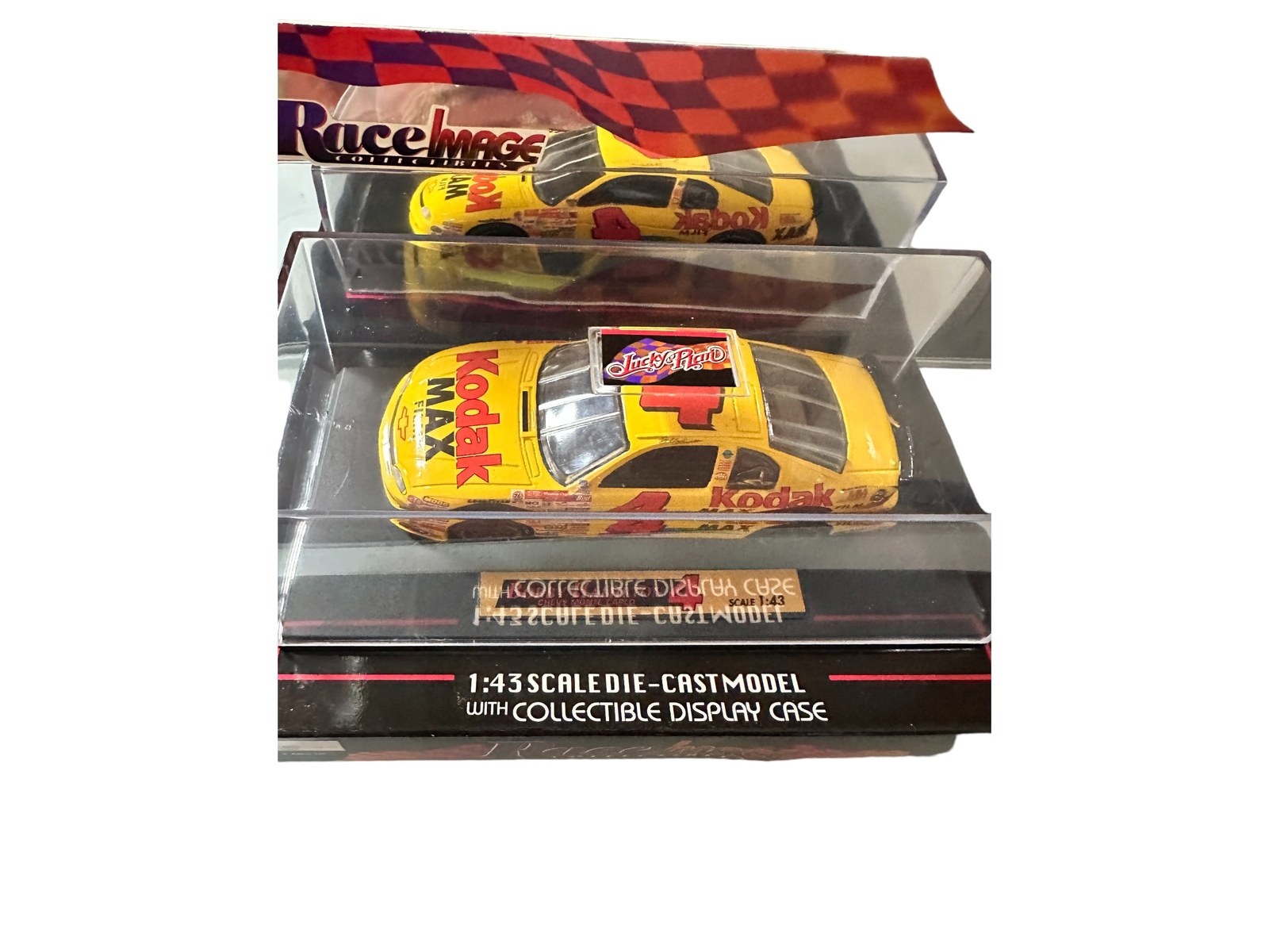 NASCAR Die Cast Car Bobby Hamilton Yellow #4 1:43 Scale in Original Box