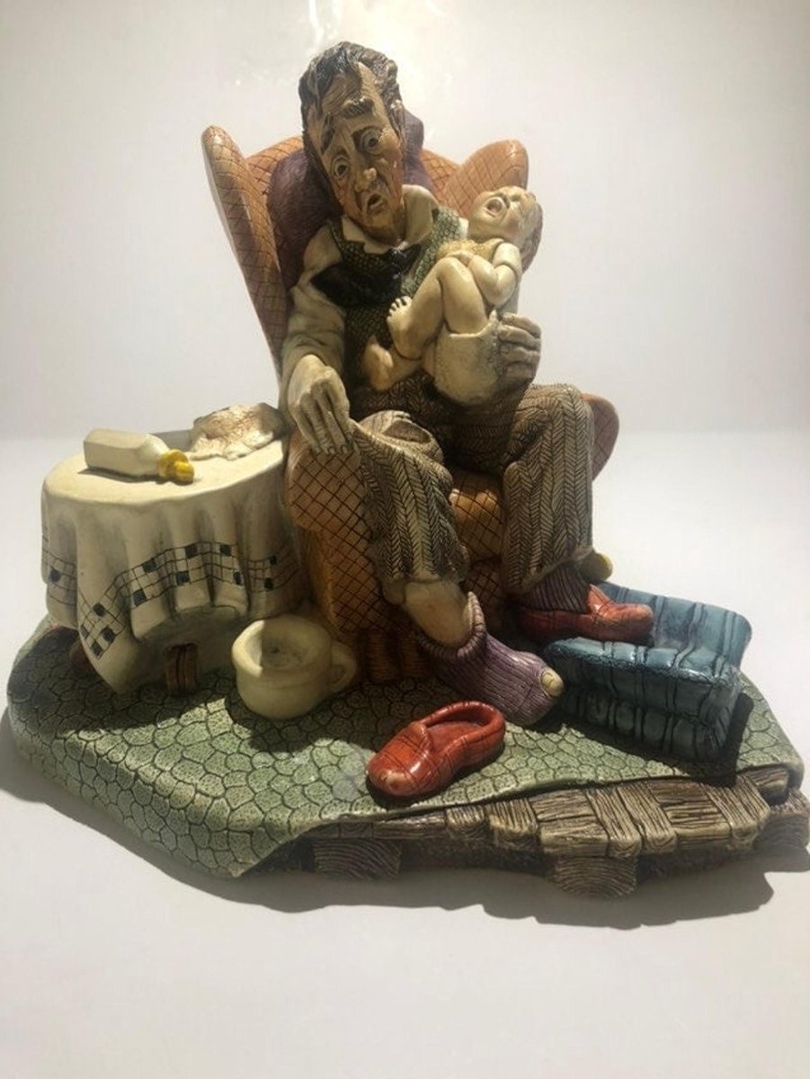 Naturecraft collector figurine, hand painted stoneware mantel decor