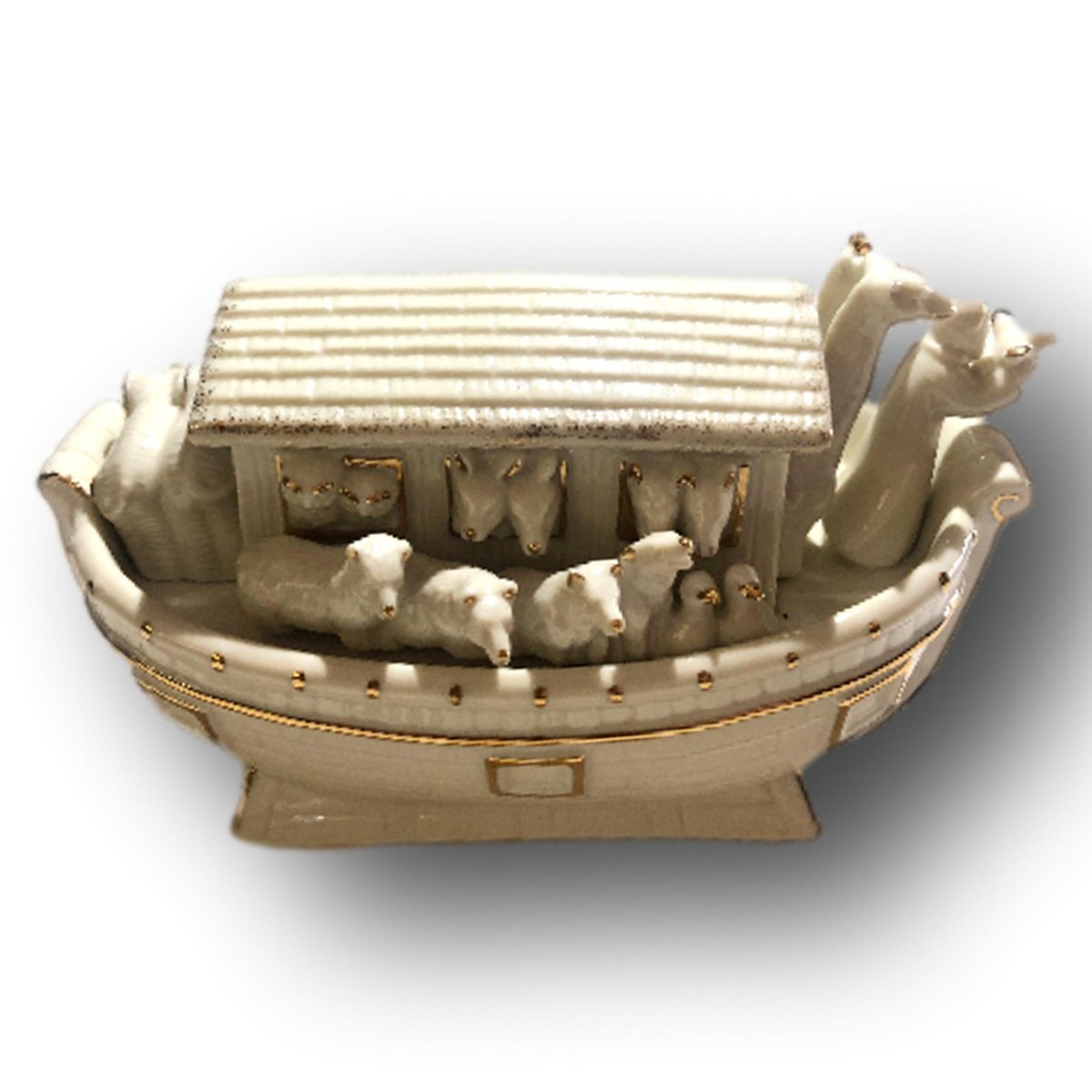 Noah's Ark Figurine Hand Painted Porcelain