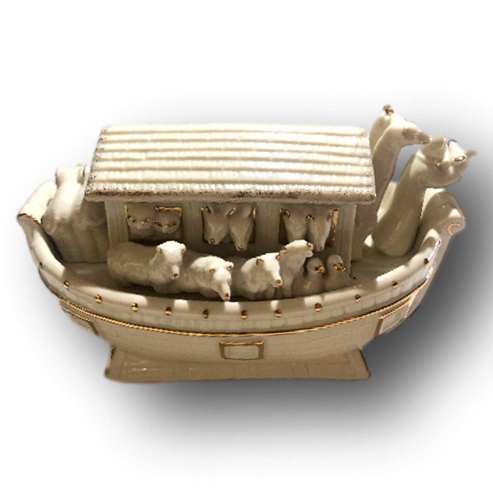 Noah's Ark Figurine Hand Painted Porcelain