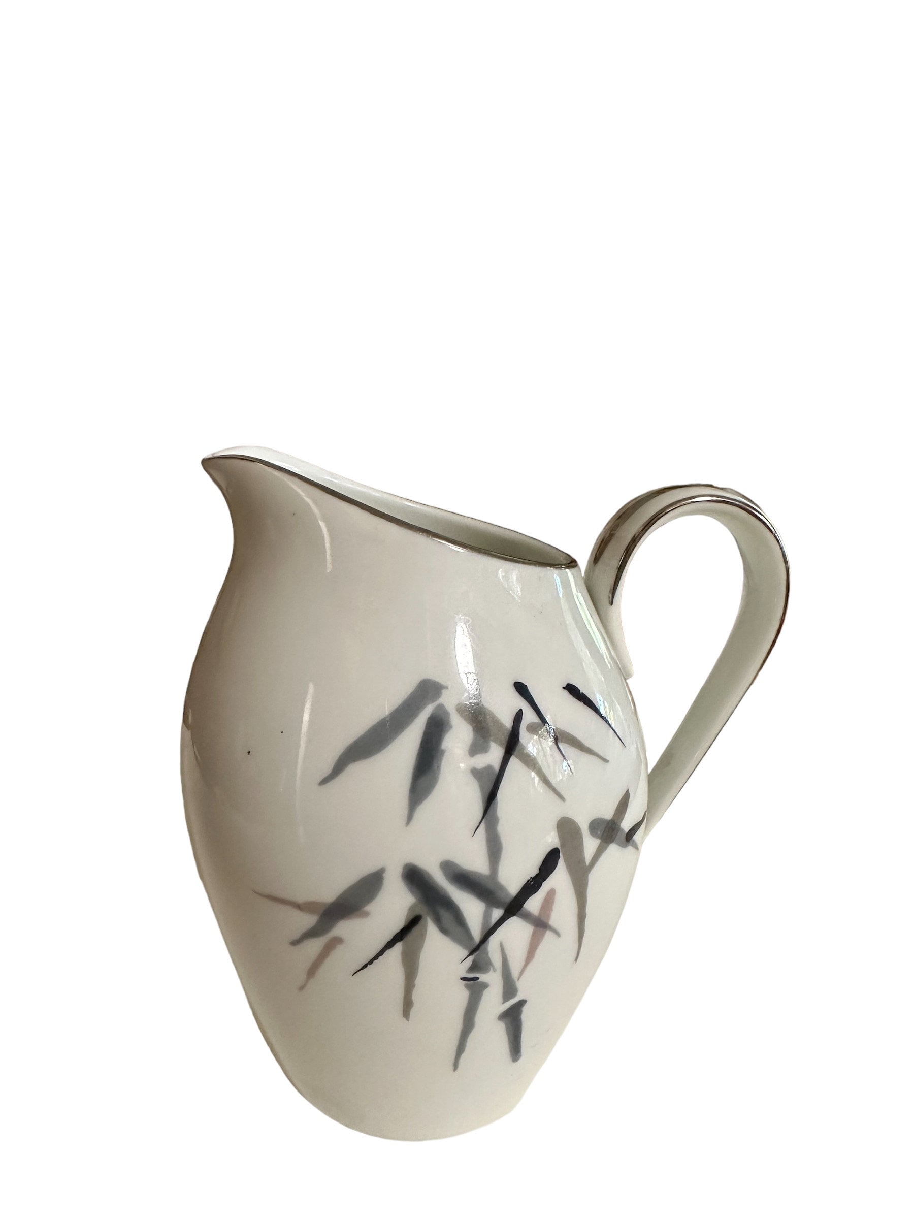 Noritake 2133 Bamboo Vintage Creamer, Gray and Black