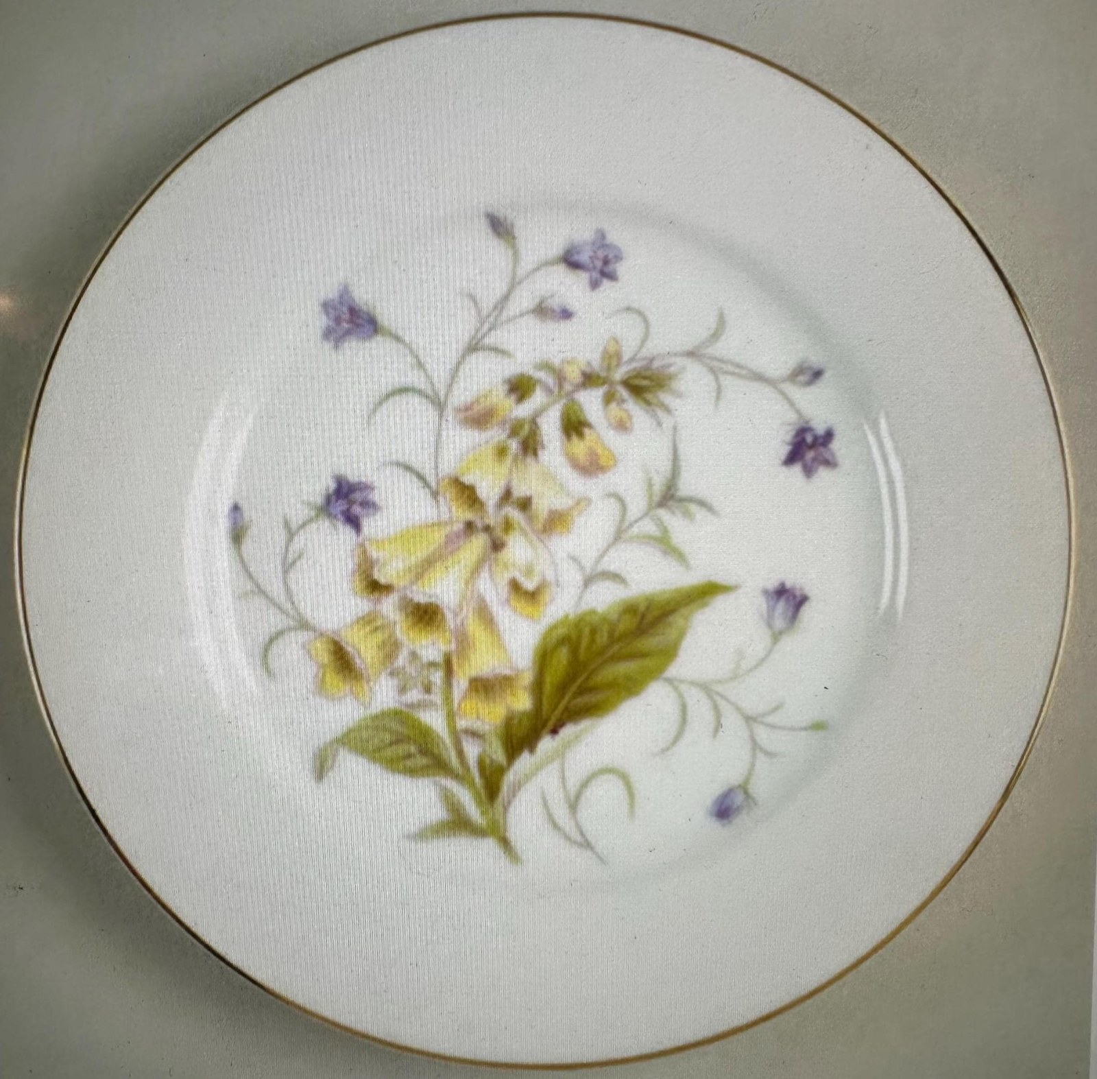 Noritake Canterbury China Foxglove Flower Vintage Bread Plate