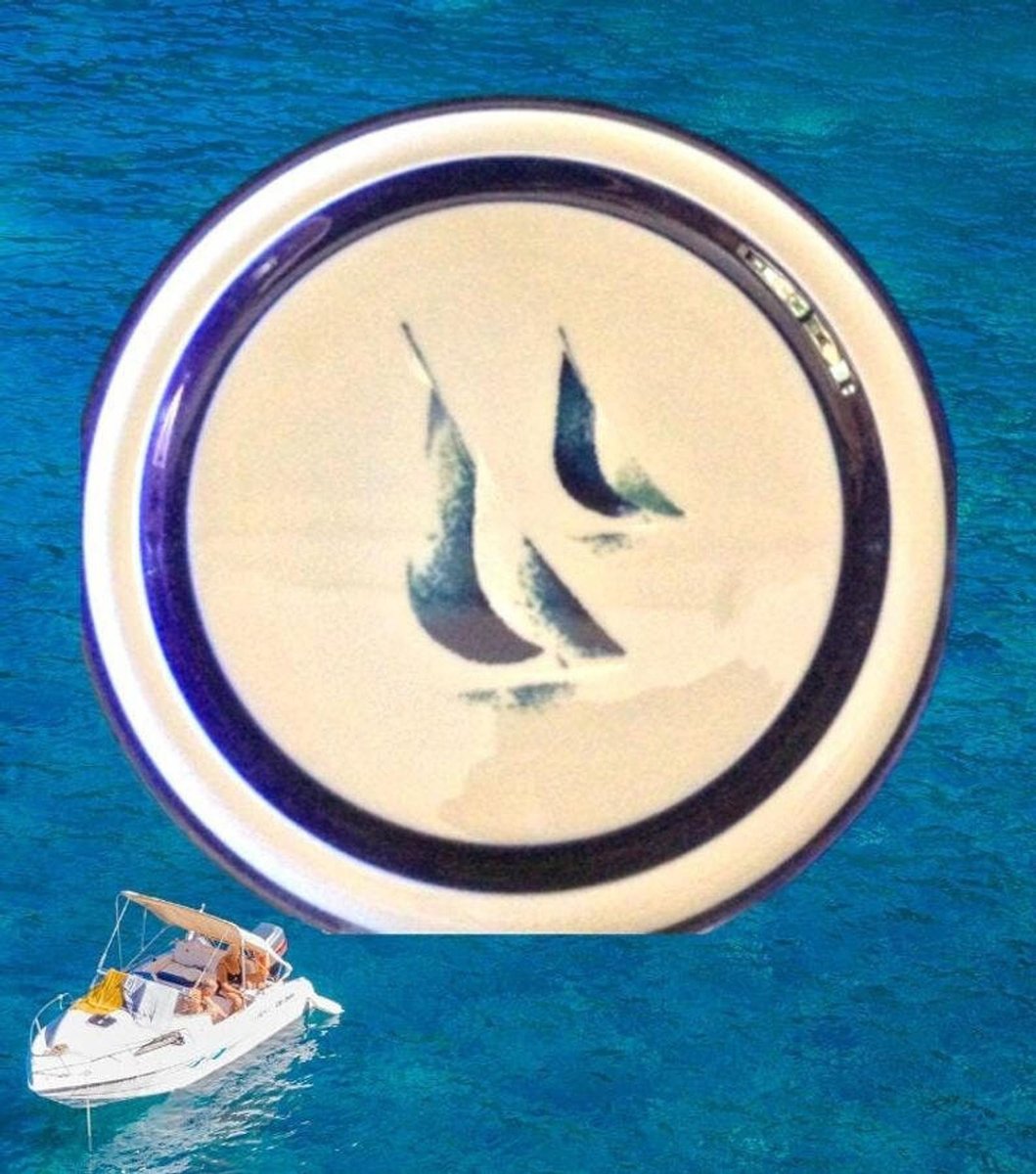 Noritake Plates Running Free, Blue and Beige Stoneware Salad Plates, Japan