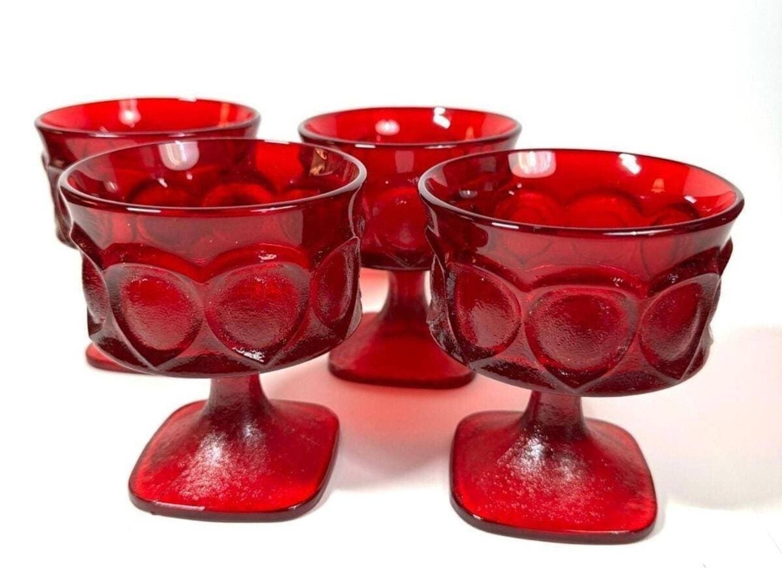 Noritake Ruby Sorbet Cups - Set of 6 Dessert Goblets