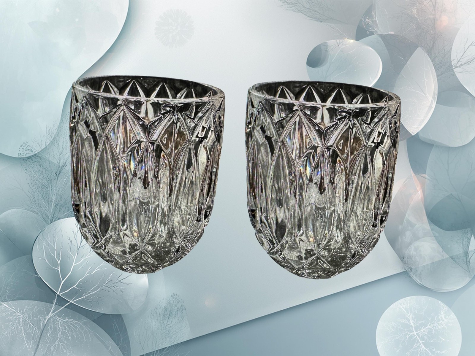 Old Fashioned Cut Crystal Look Rocks Glass Set
