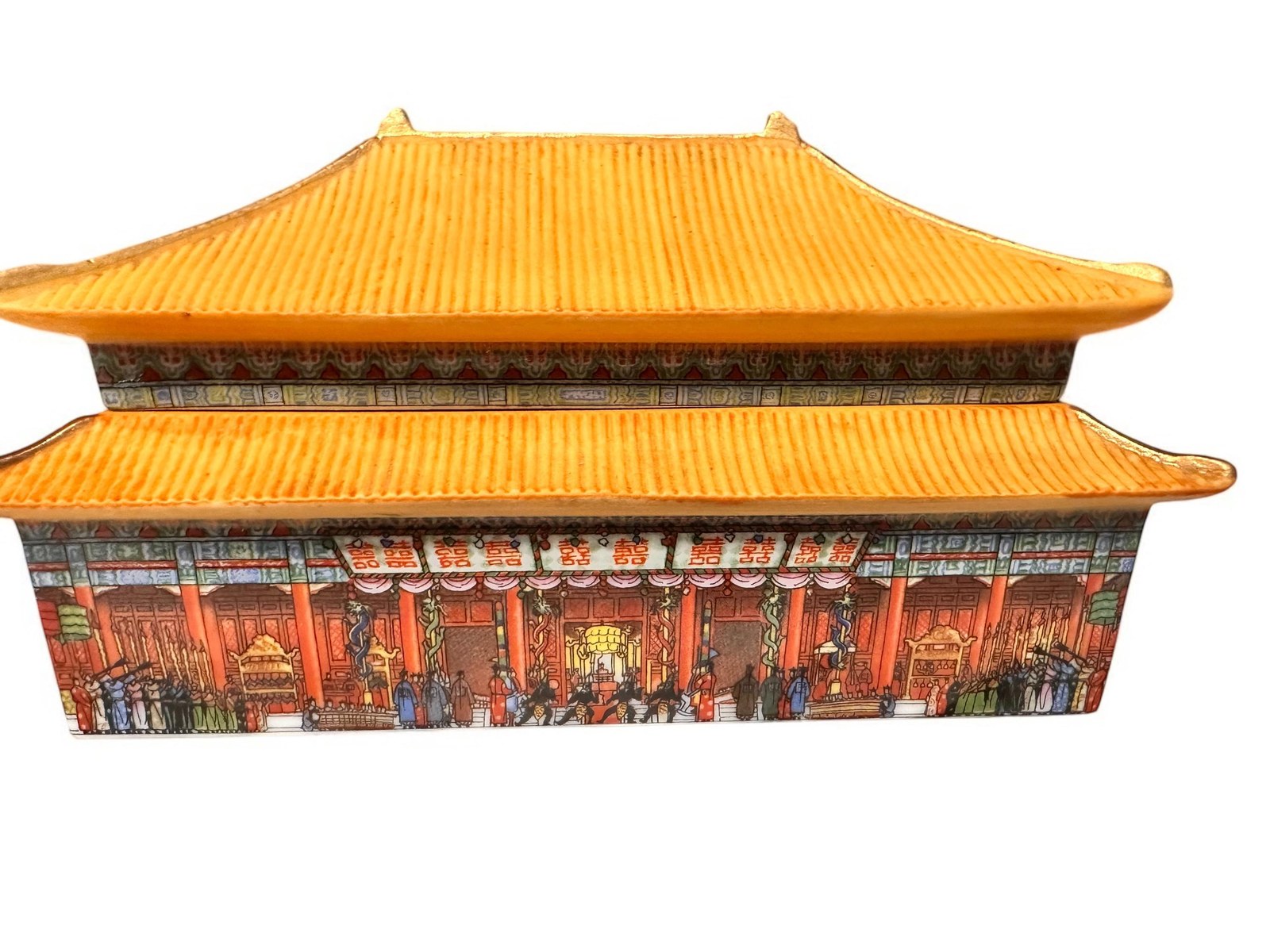 Palace Museum Vintage Music Box: Hand-Painted Forbidden City Porcelain, Double Happiness Tune