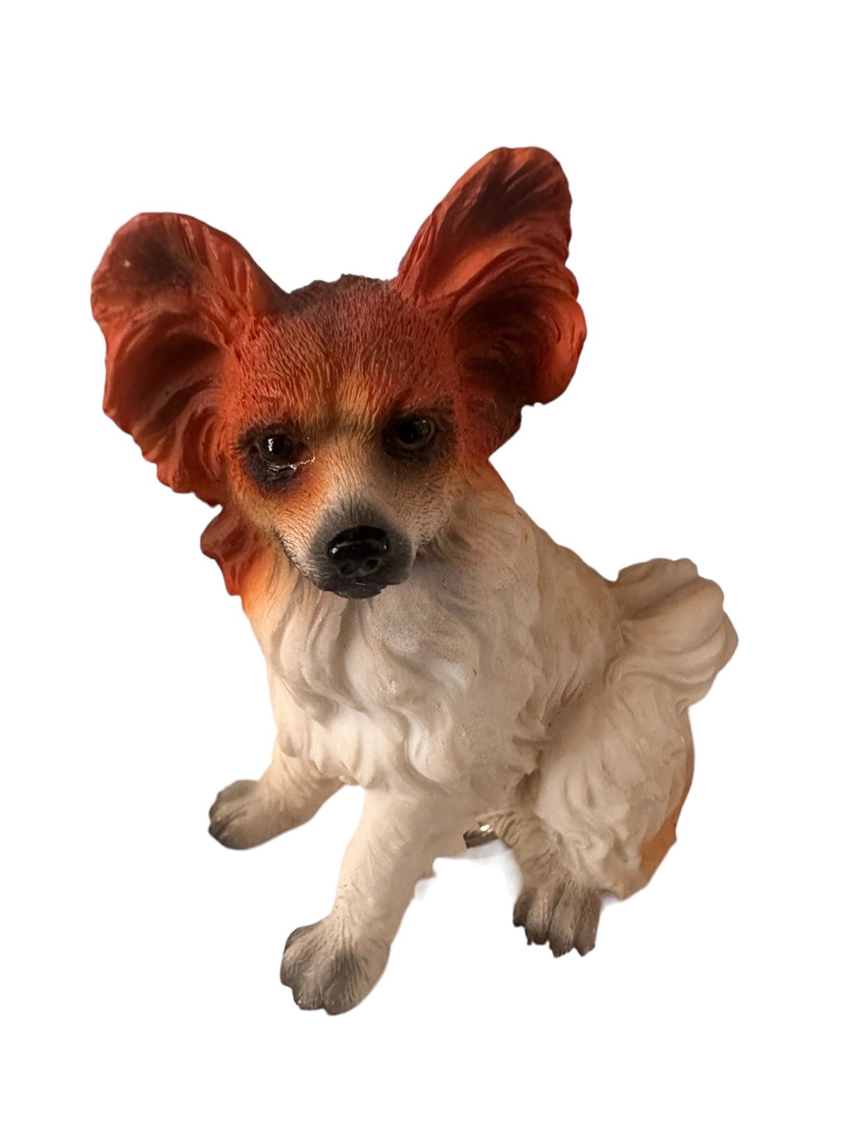 Papillon Brown and White Dog Figurine Desk Ornament