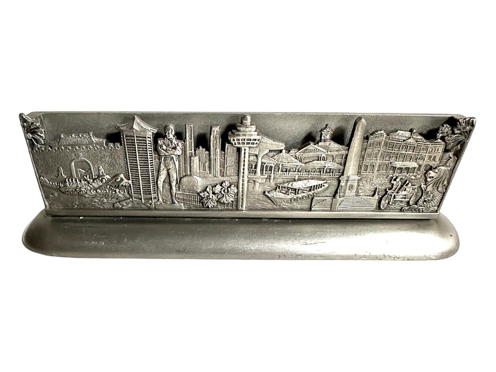 Pewter Card Holder, Singapore Skyline Desk AccessoryRoyal Selangor Craftsmanship