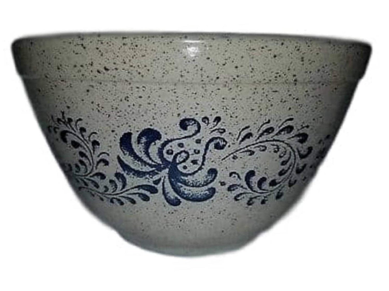Pyrex mixing bowl Homestead pattern, vintage white blue kitchen
