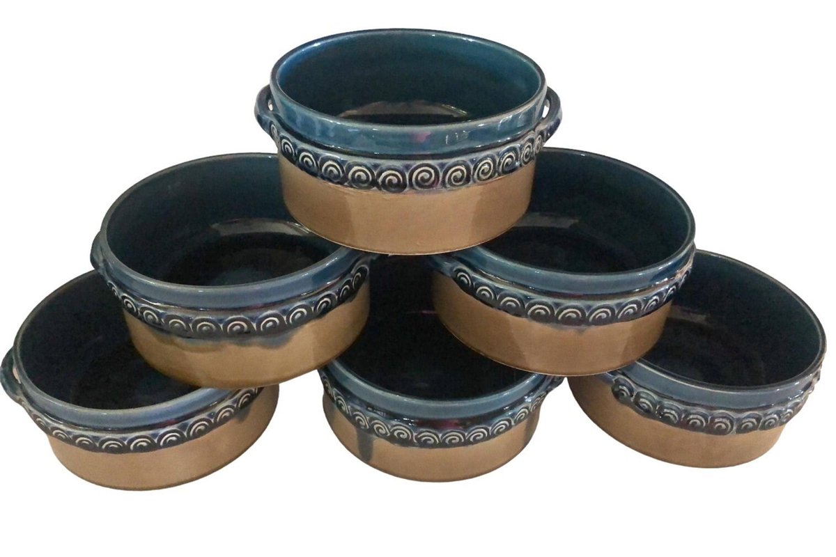 Rosenthal Bjorn Wiinblad Set of 6 Vintage Pottery Soup Bowls Brotzeit