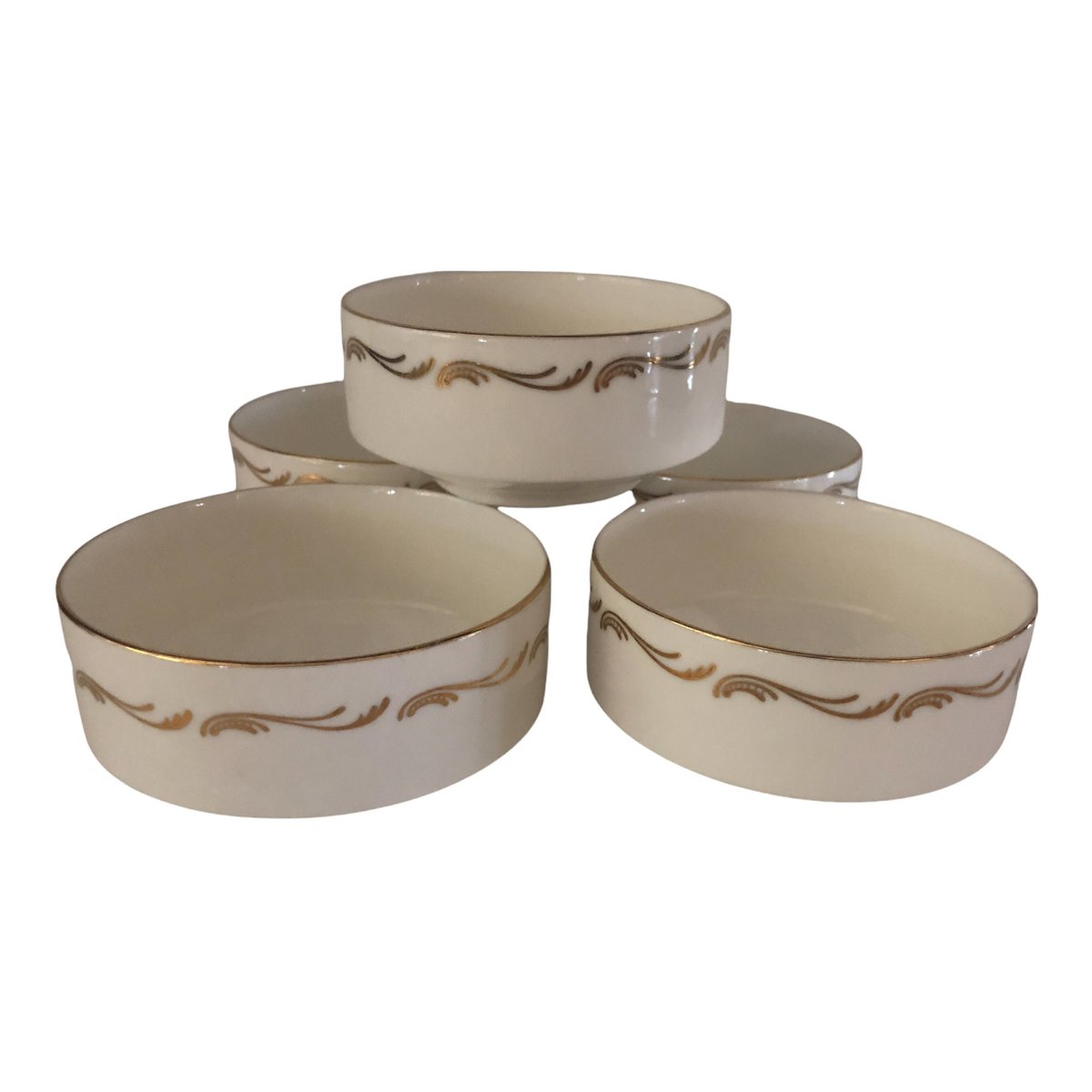 Royal Doulton Air Canada Dessert Bowls – 22K Gold Trim Airline China Set