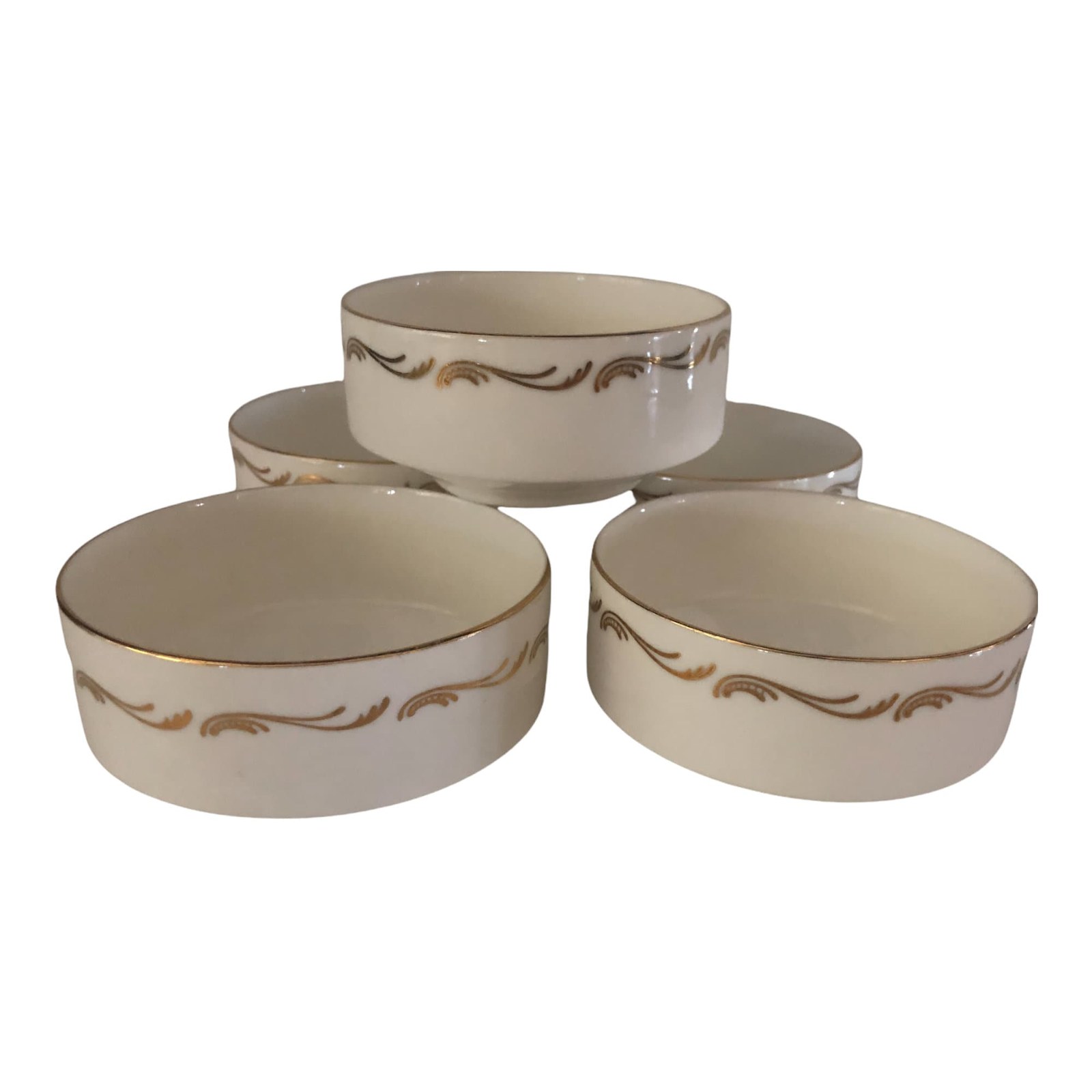Royal Doulton Air Canada Dessert Bowls – 22K Gold Trim Airline China Set