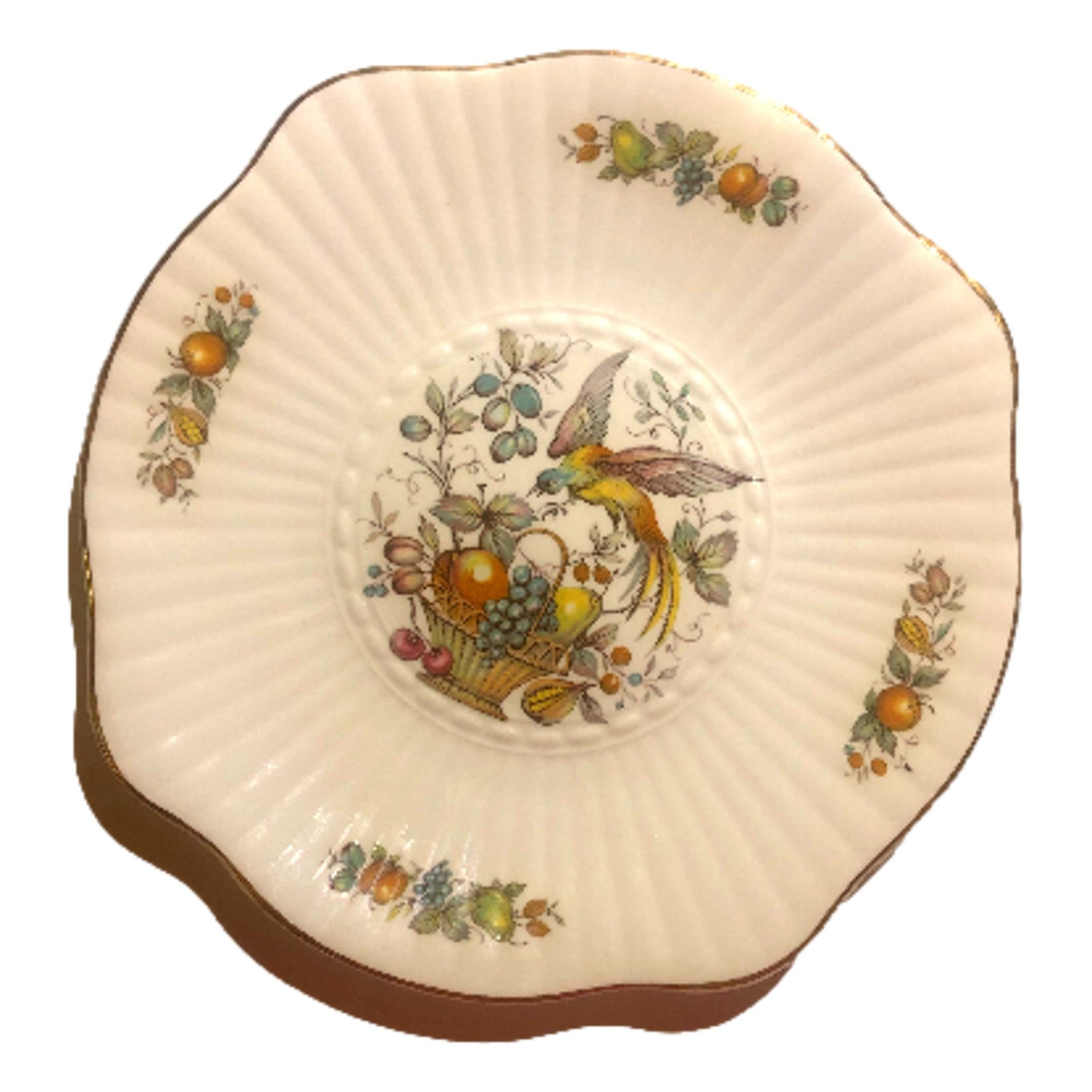 Royal Tara Cake Plate | Bird and Fruit Basket | Vintage 1970's Irish Dish