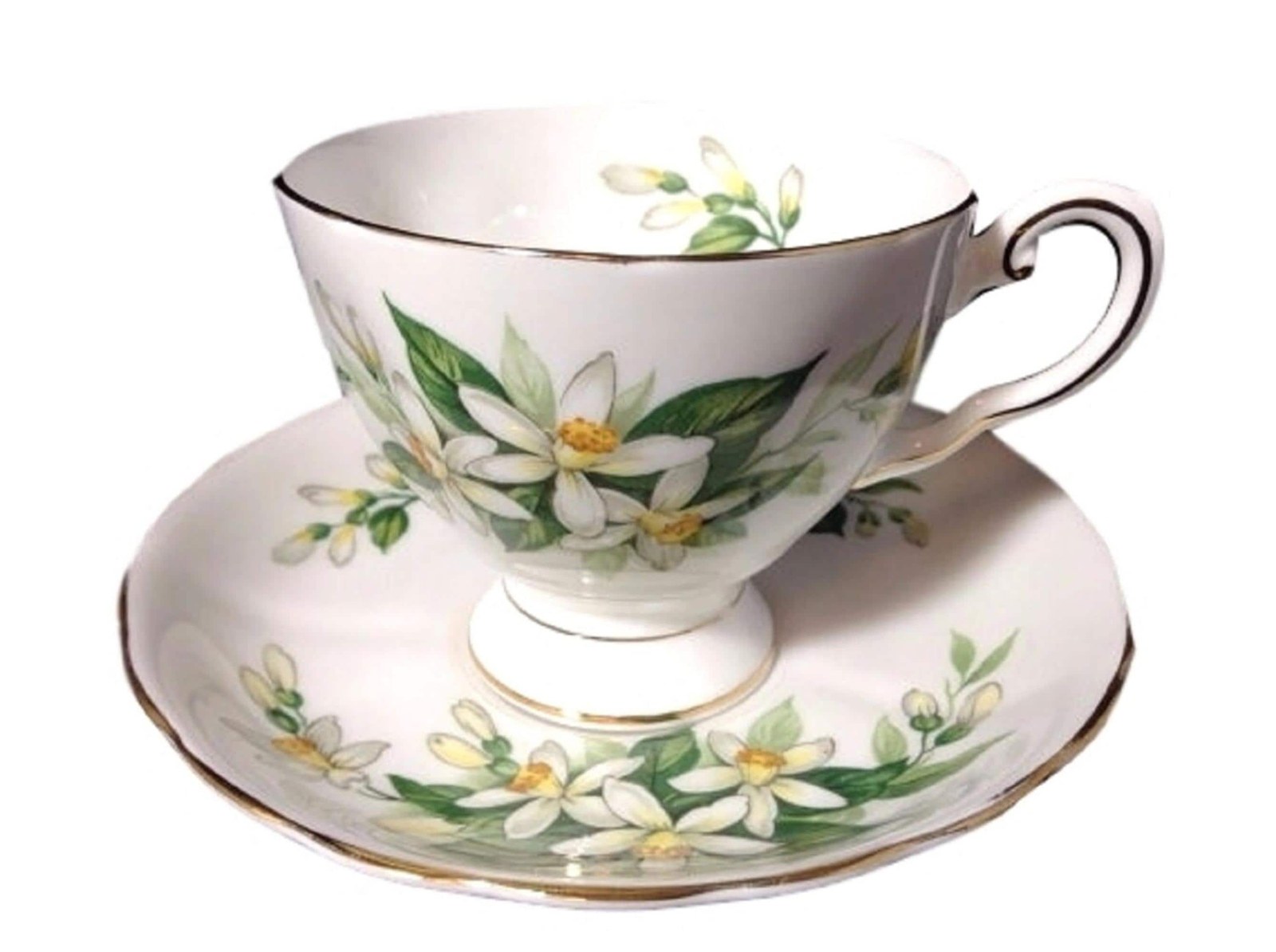Royal Tuscan Teacup, Orange Blossoms, English Bone China, Bridal Flower