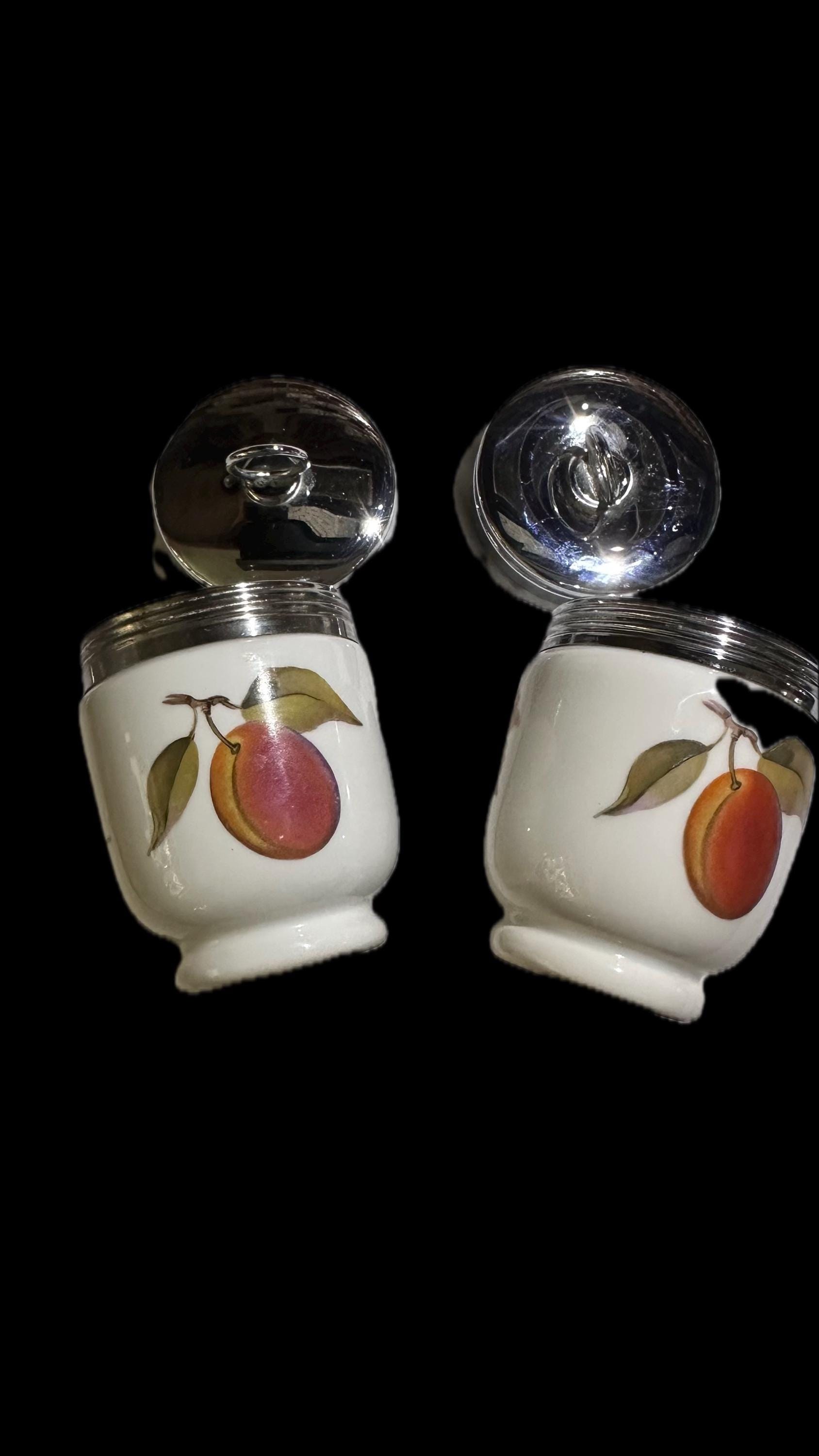 Royal Worcester Evesham Egg Coddlers, Porcelain Bone China, (2 King Size + 1 Regular Free)