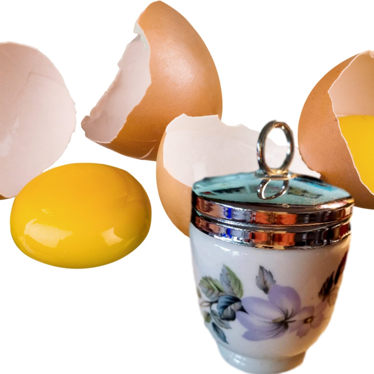 Royal Worcester June Garland Coddler, King Size Porcelain Egg Cup, Vintage English Kitchenware