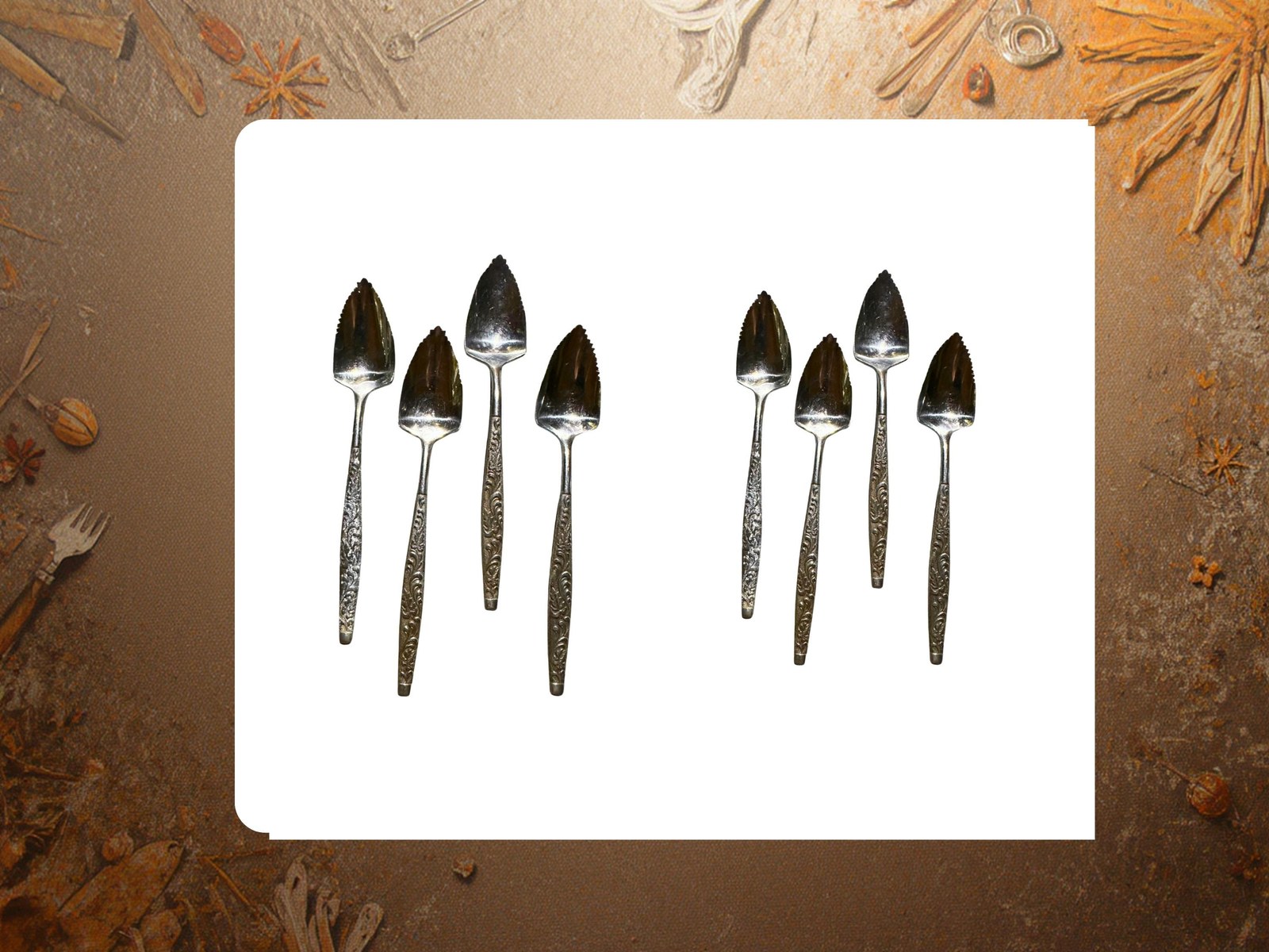 Set of 8 Stainless Steel Grapefruit Spoons Japan
