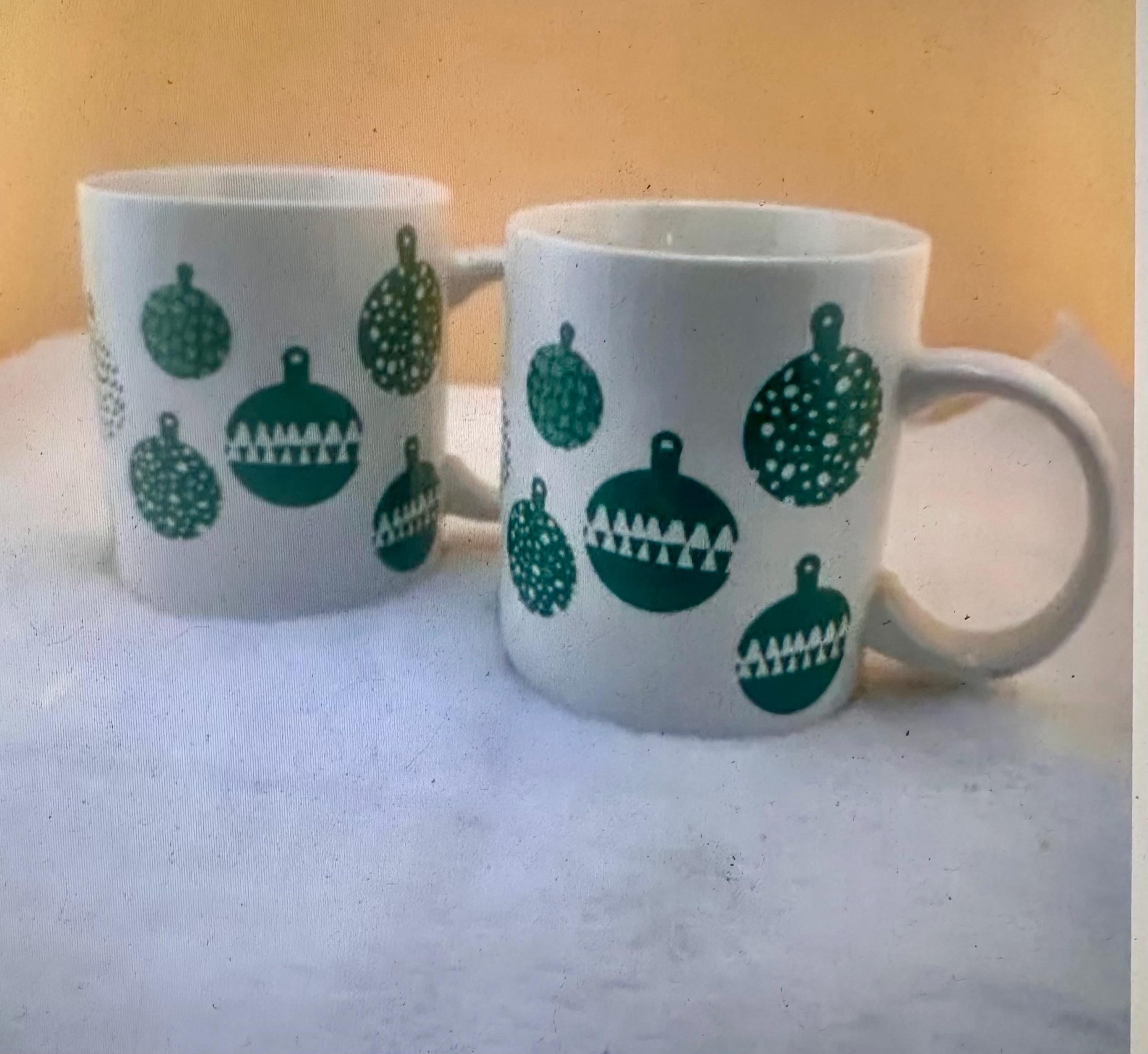 Starbucks Christmas Mug Set, Green Ornament Drinkware, Coffee Bar Decor for the Holidays